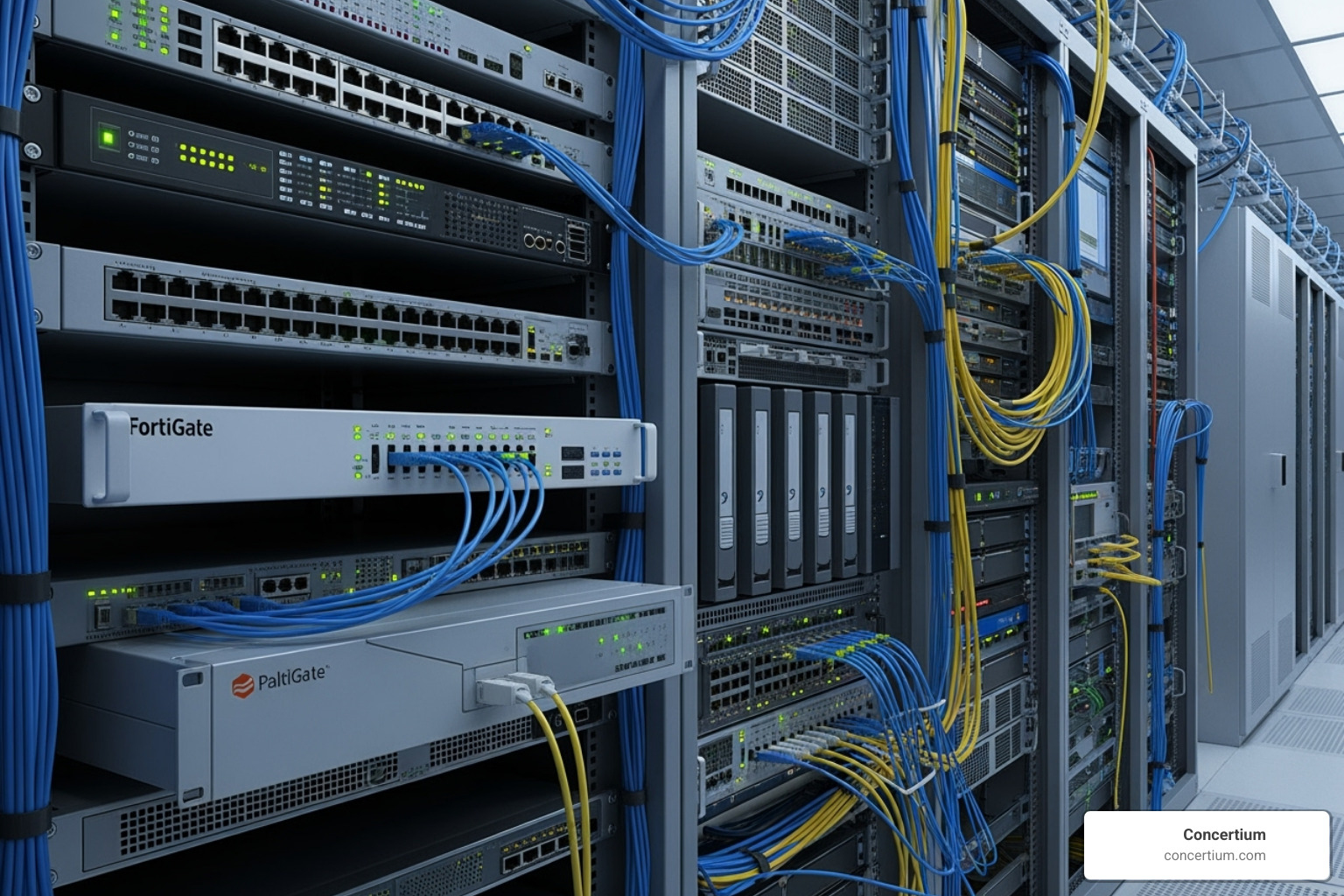 Components of a monitored network including routers, switches, firewalls, and servers - network monitor software