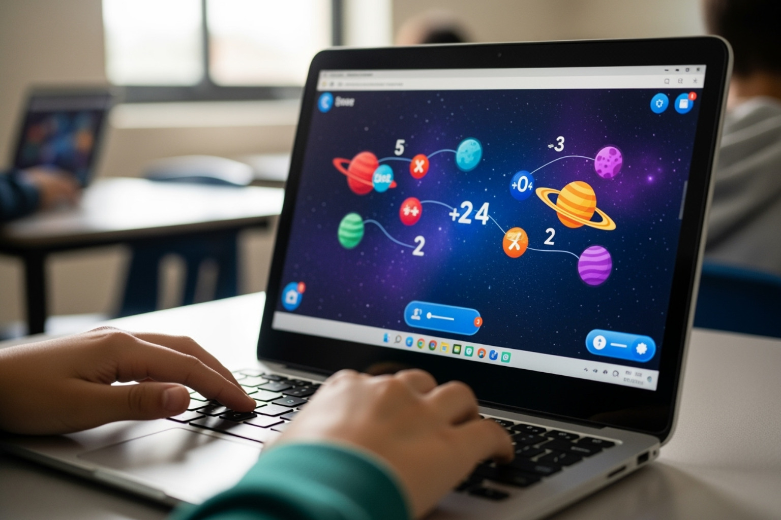 interactive educational tools and digital resources on a Chromebook - classroom 30x