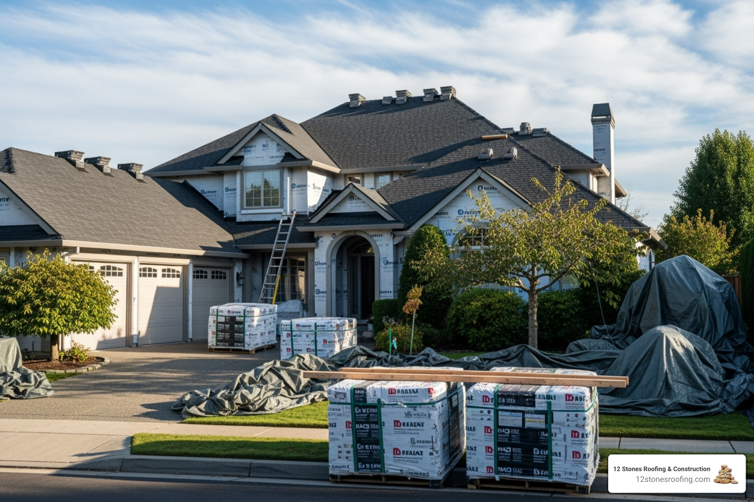 Clean job site after a roof replacement - houston roofing contractor