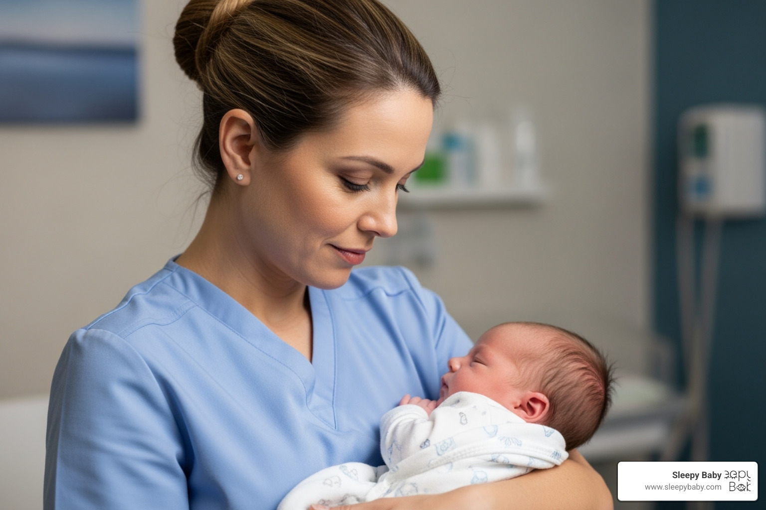 Thoughtful doctor with baby - colic in infants meaning