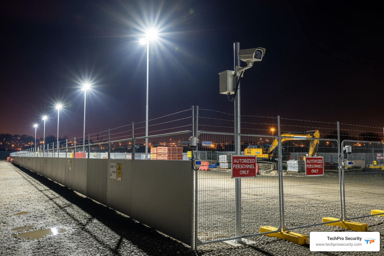 well-lit construction site perimeter - who is responsible for construction site security