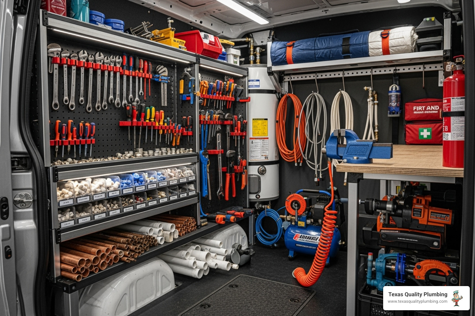 clean organized work van - Customer focused plumbing