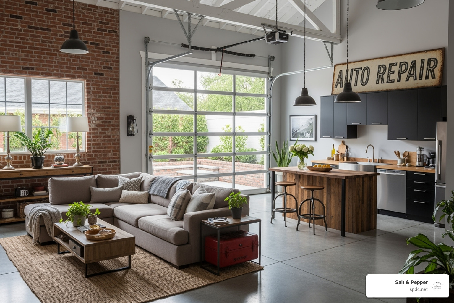 stylishly converted garage into a living space - room addition cost