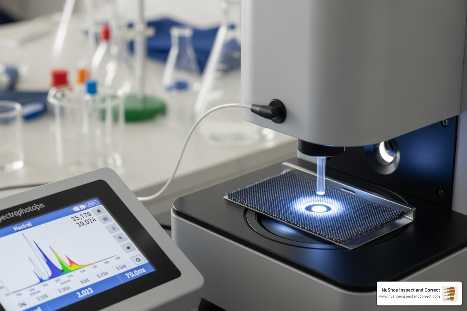 Spectrophotometer for color analysis - textile quality assurance Spectrophotometer for color analysis - textile quality assurance
