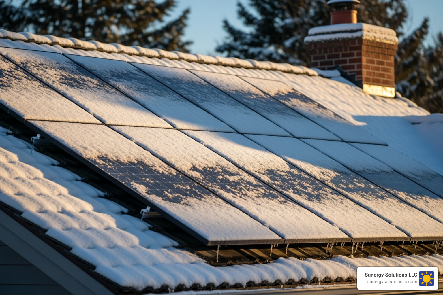 Durable solar panels covered in a light dusting of snow on a US home - solar company massachusetts Durable solar panels covered in a light dusting of snow on a US home - solar company massachusetts