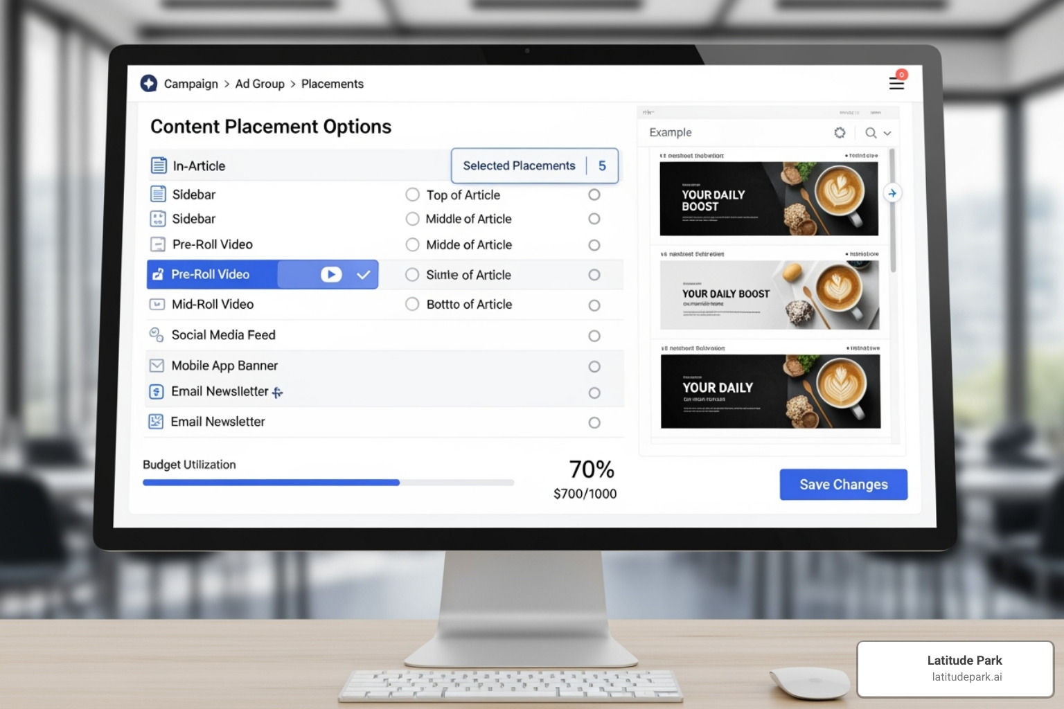 Google Ads interface showing placement targeting options - youtube display ads
