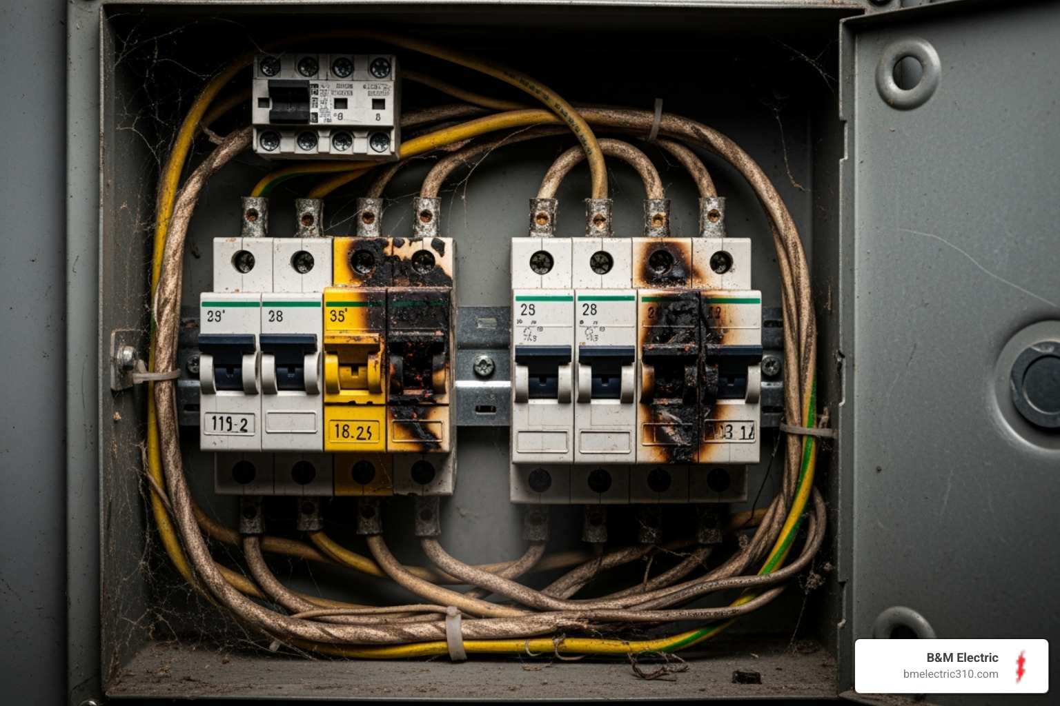dangerously outdated or overloaded electrical panel - trusted electricians near me