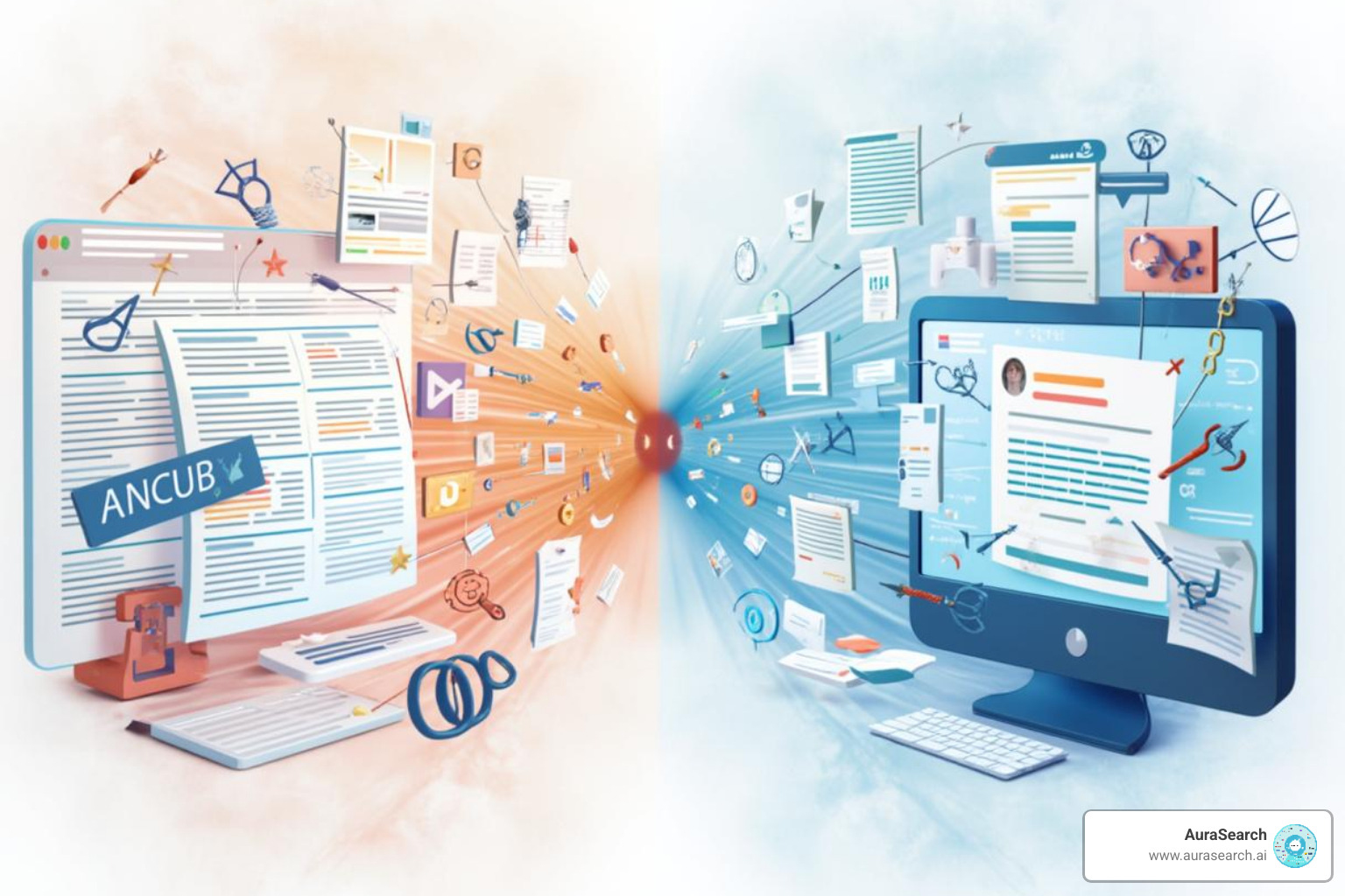 Comparison table of Traditional SEO vs. Generative Engine Optimization - AI chatbot SEO