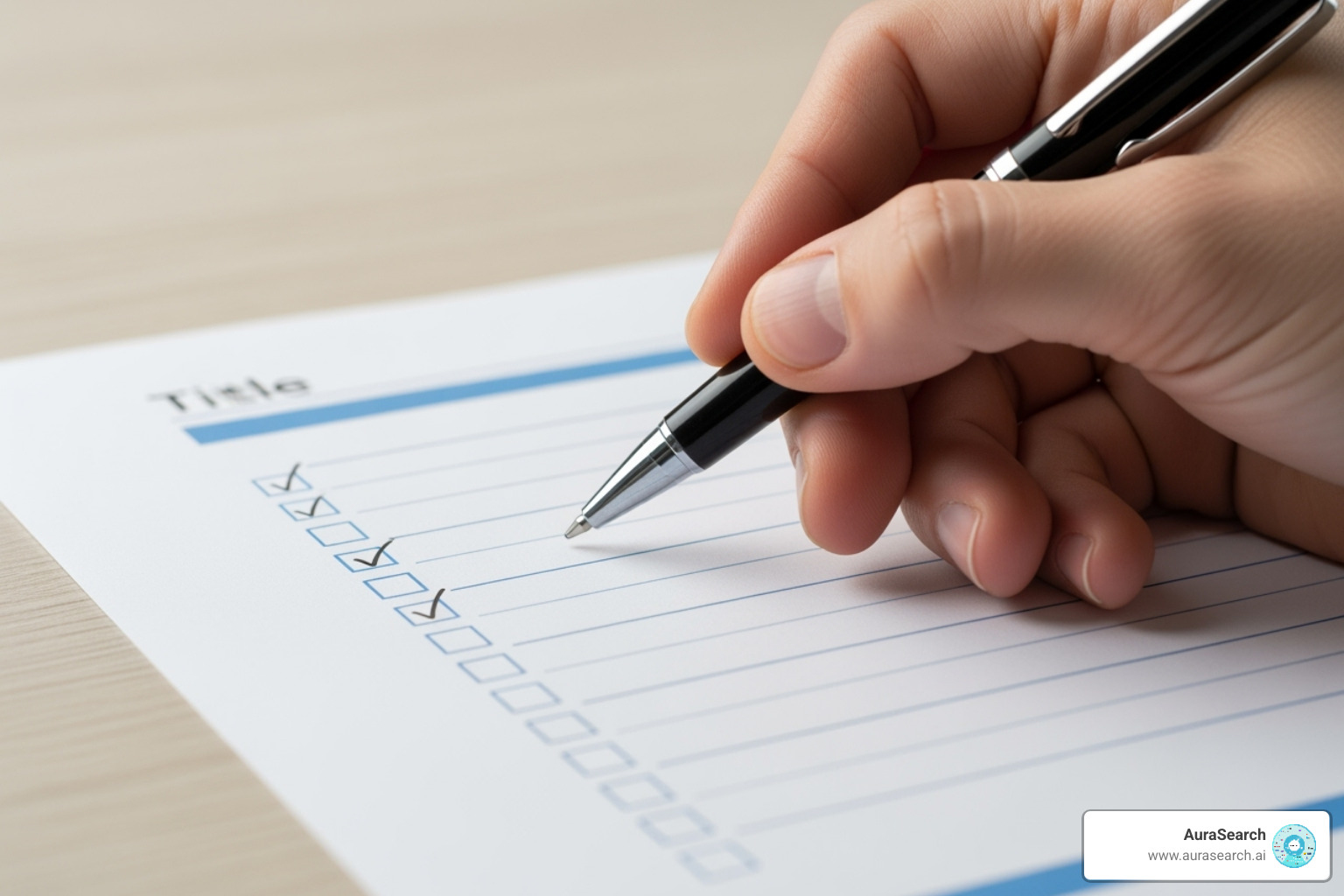 A checklist with items like A checklist with items like