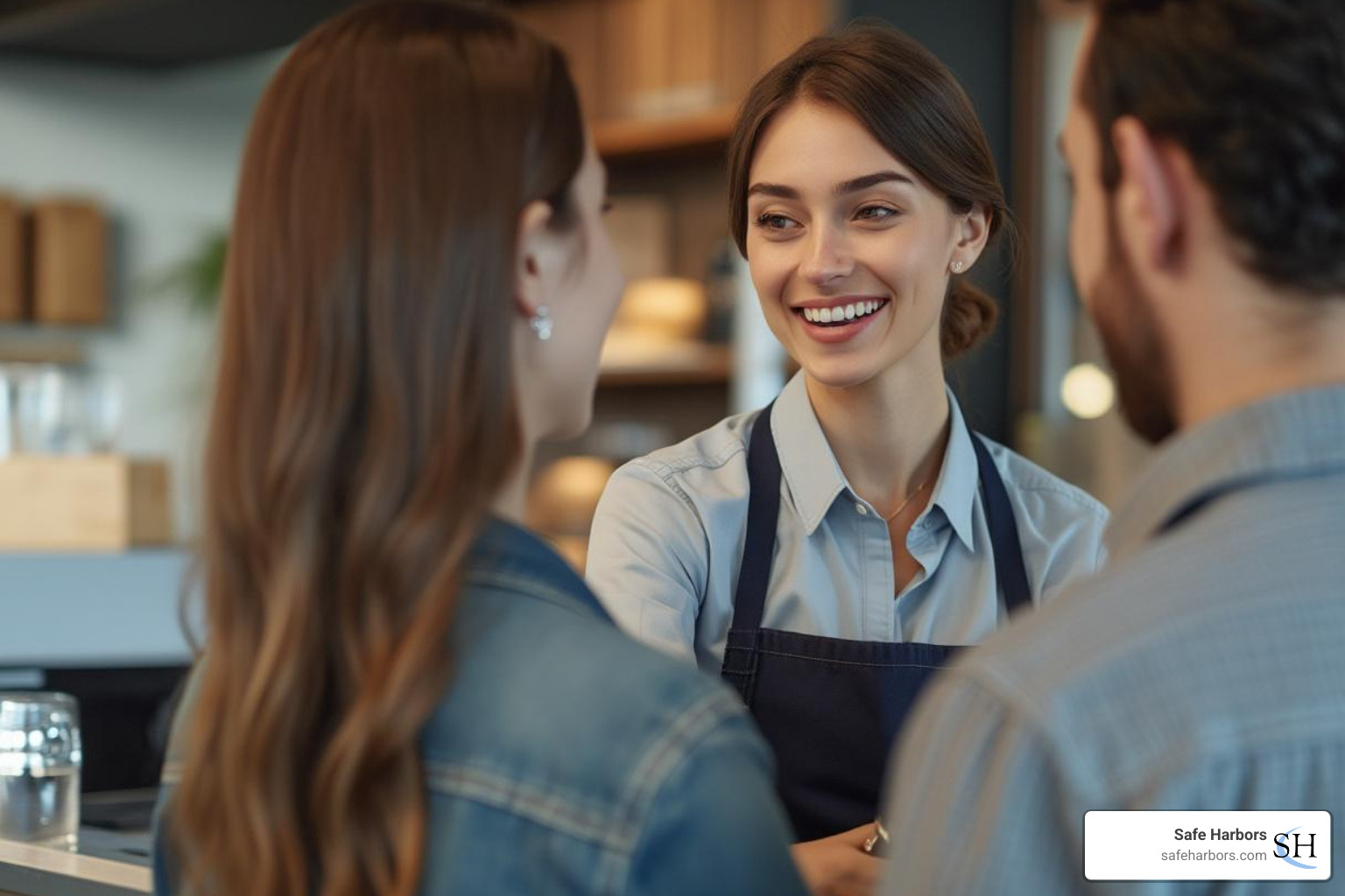 empowered employee helping a customer with a smile - unparalleled service quality