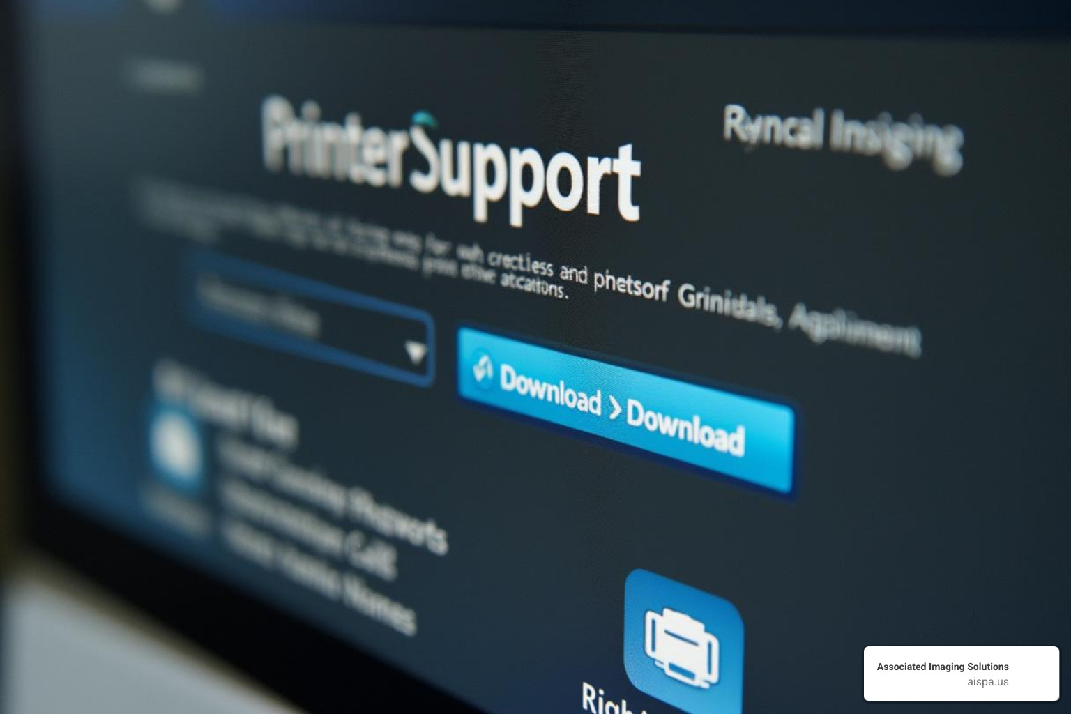 computer screen showing Sharp driver website - Sharp printer tech support
