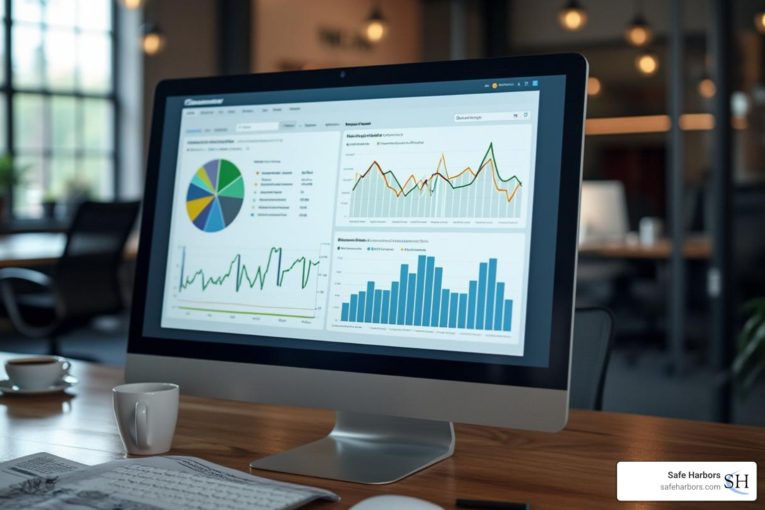 a dashboard showing travel spend and compliance metrics - corporate global travel technology