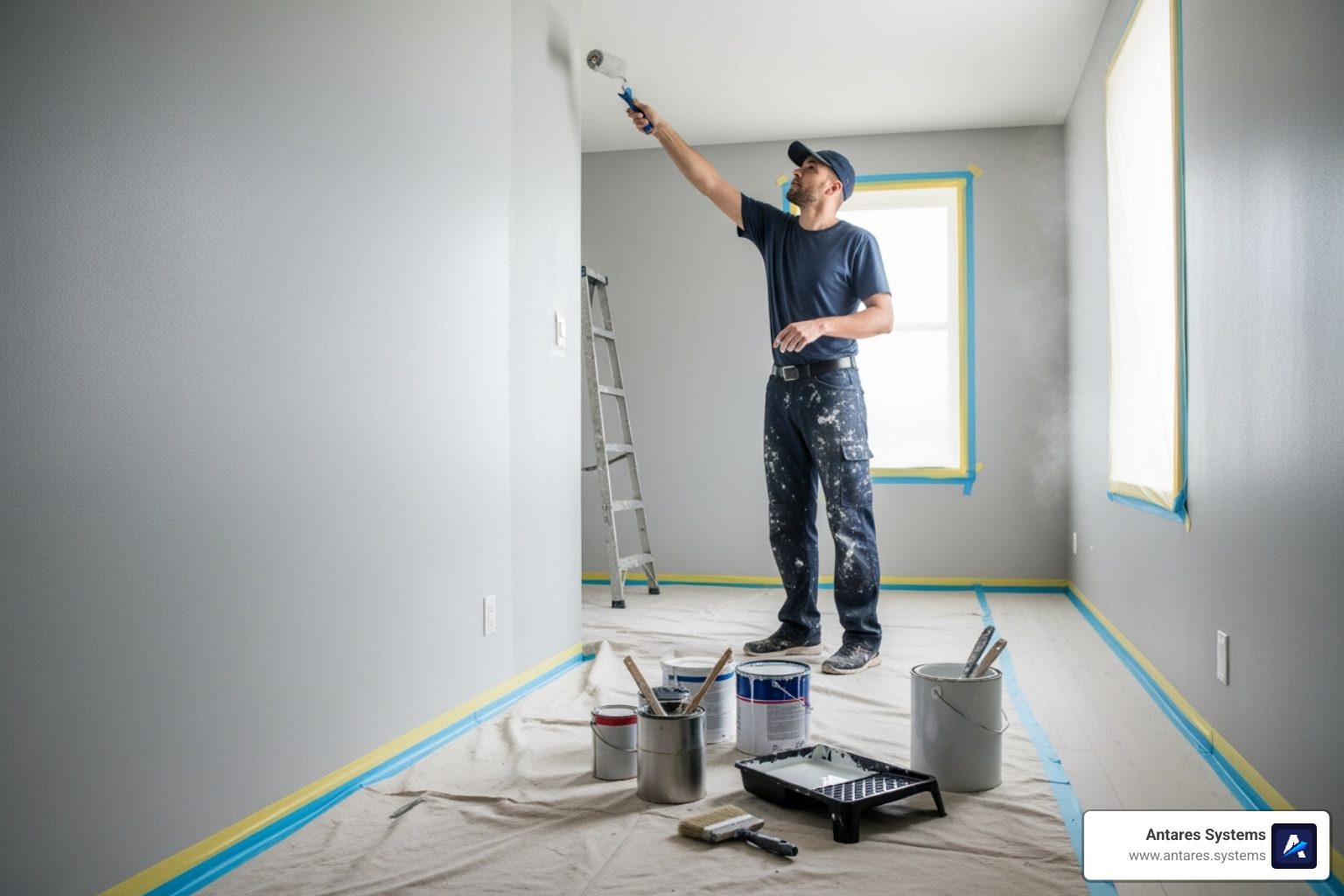 A freshly painted kitchen with two-tone cabinets - Painting services cost
