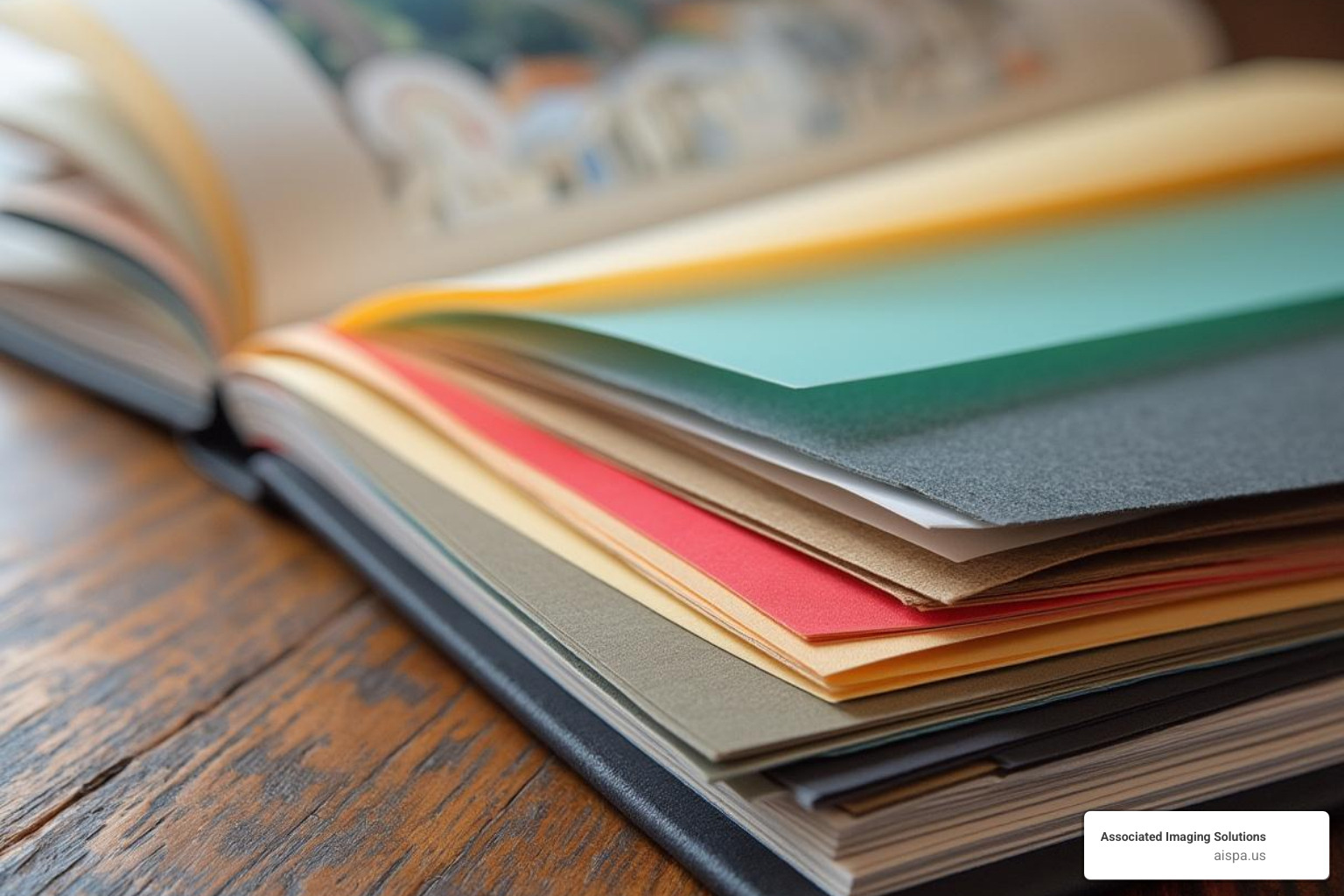 A sample book showing different hard paper types like cardstock, cover stock, and specialty photo paper, highlighting various textures and finishes - hard paper for printer A sample book showing different hard paper types like cardstock, cover stock, and specialty photo paper, highlighting various textures and finishes - hard paper for printer