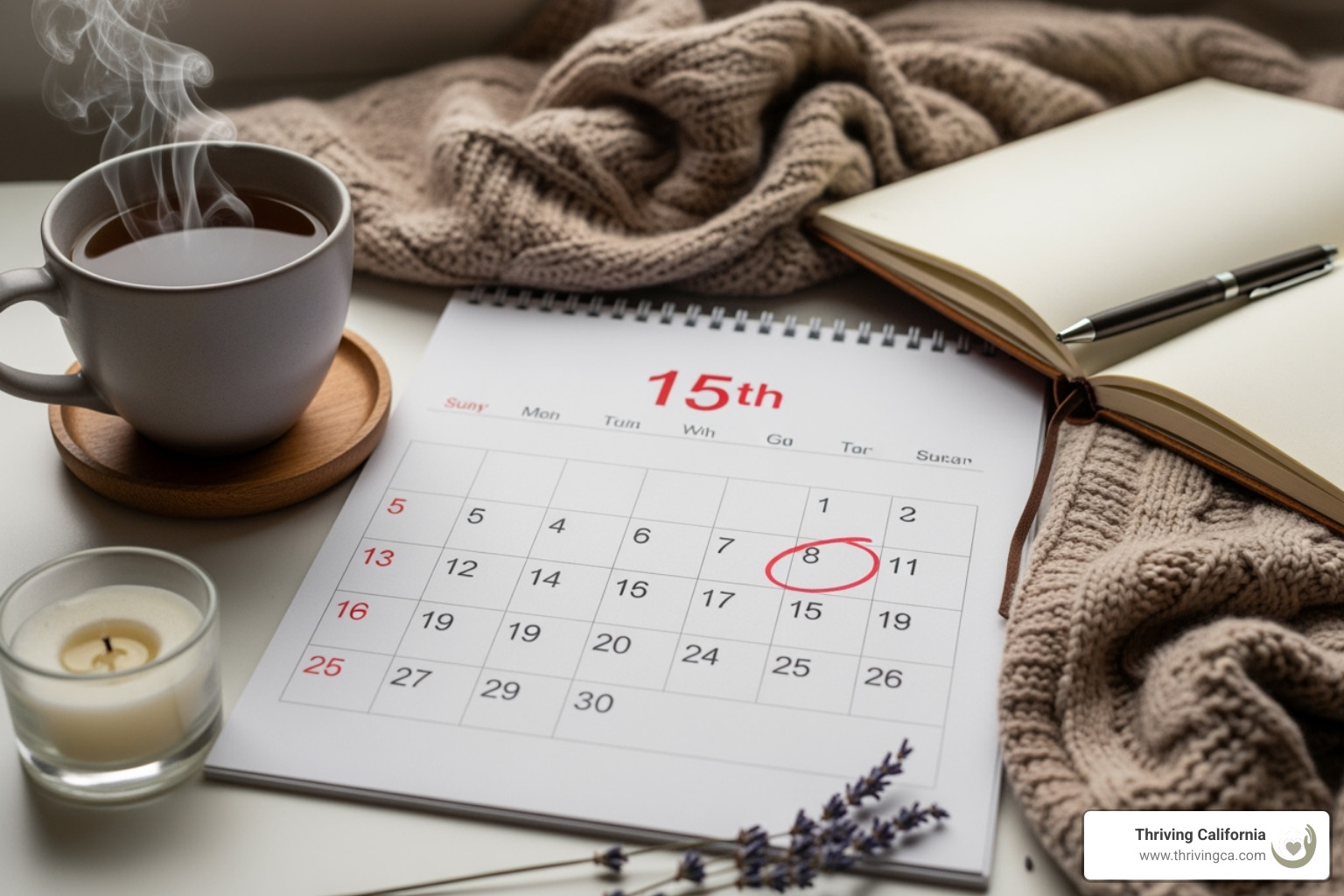 of a calendar with "self-care" written on a date. - support for struggling mothers