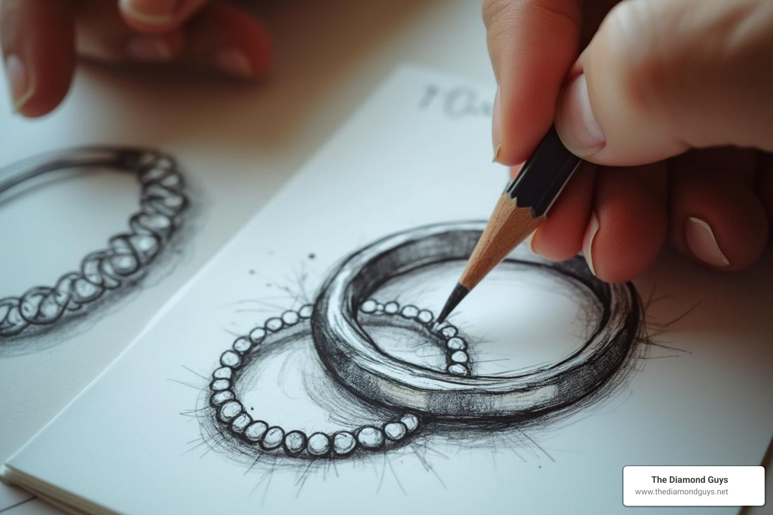 person sketching a ring design - custom design ring setting person sketching a ring design - custom design ring setting