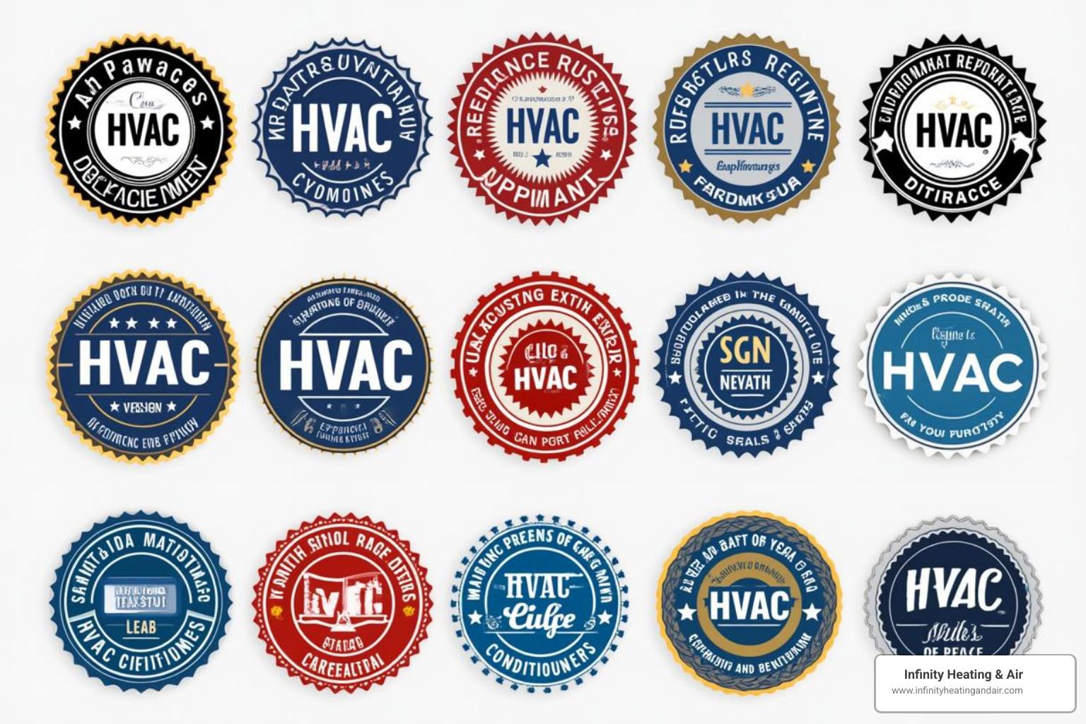 Various HVAC certification logos like TSSA and Skilled Trades Ontario - Certified HVAC technicians