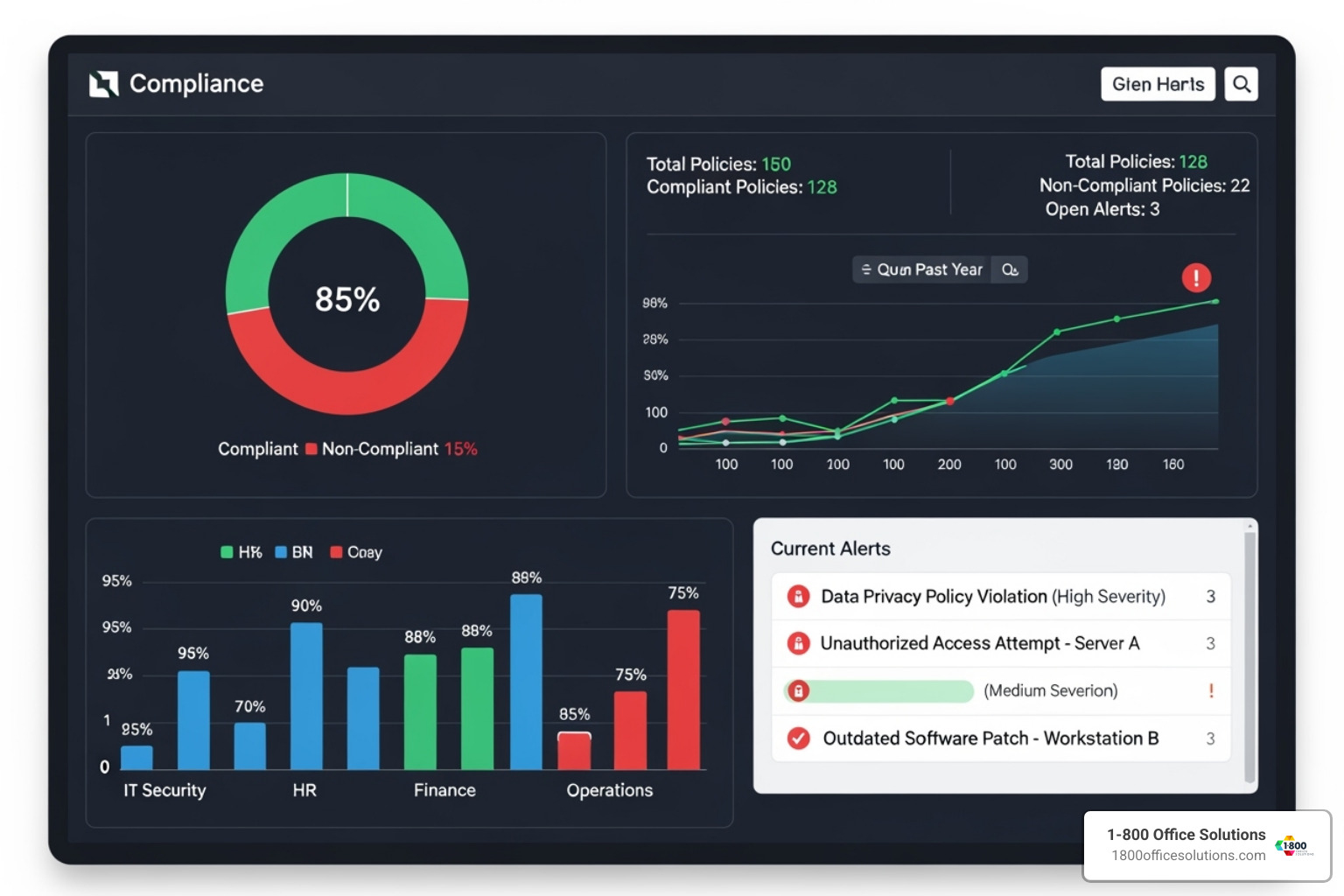 software dashboard showing compliance metrics and alerts - compliance monitoring solutions software dashboard showing compliance metrics and alerts - compliance monitoring solutions