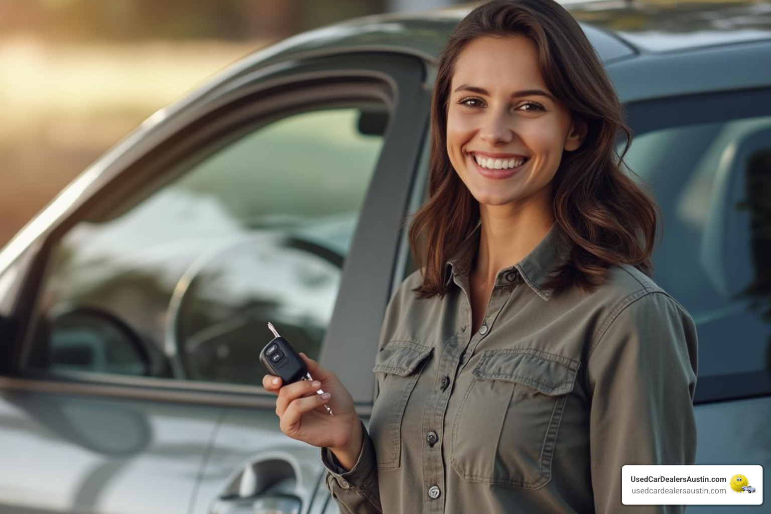 a happy person with keys to their new used car - no credit financing car dealerships