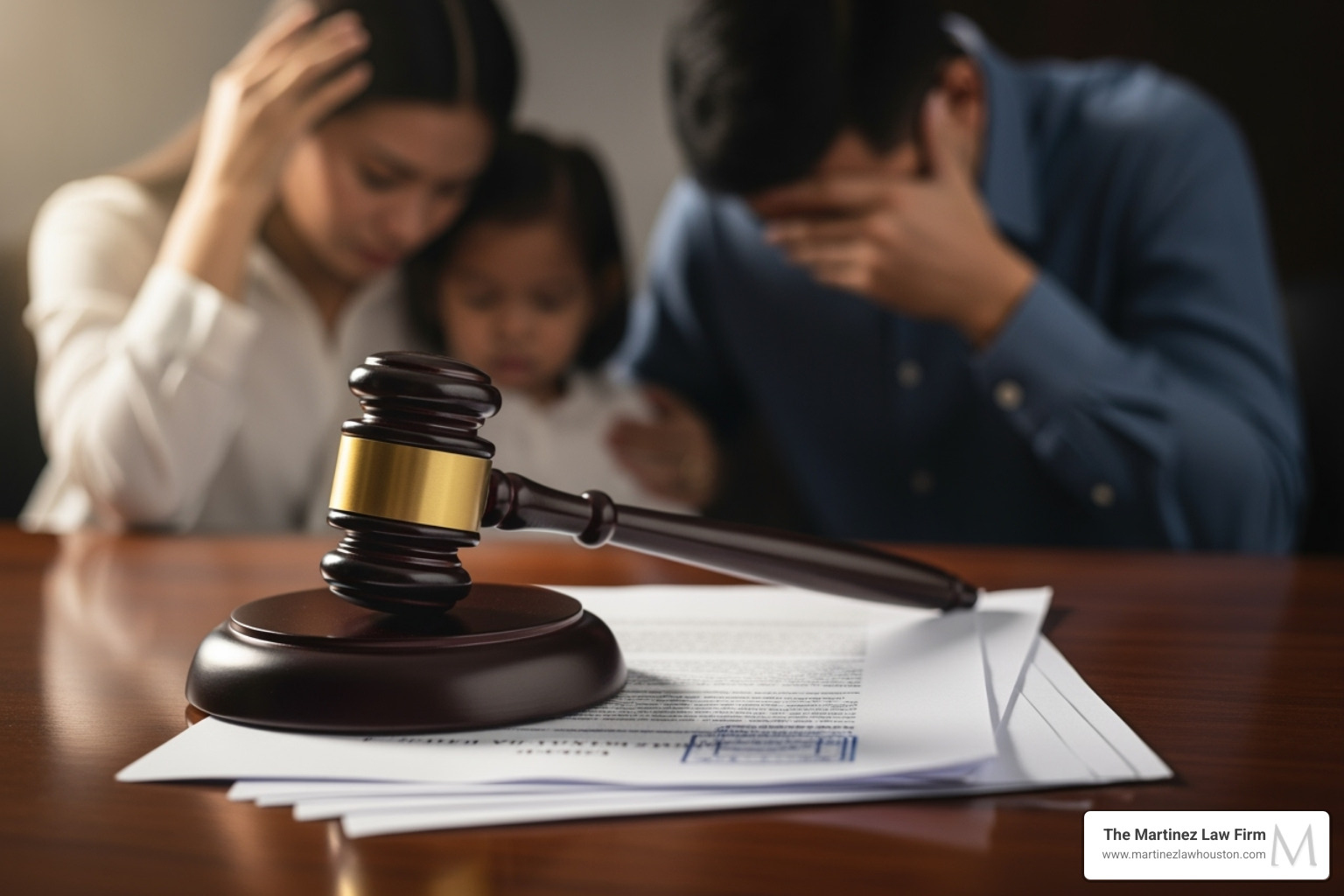 gavel and family photo - houston dwi with child passenger defense attorneys