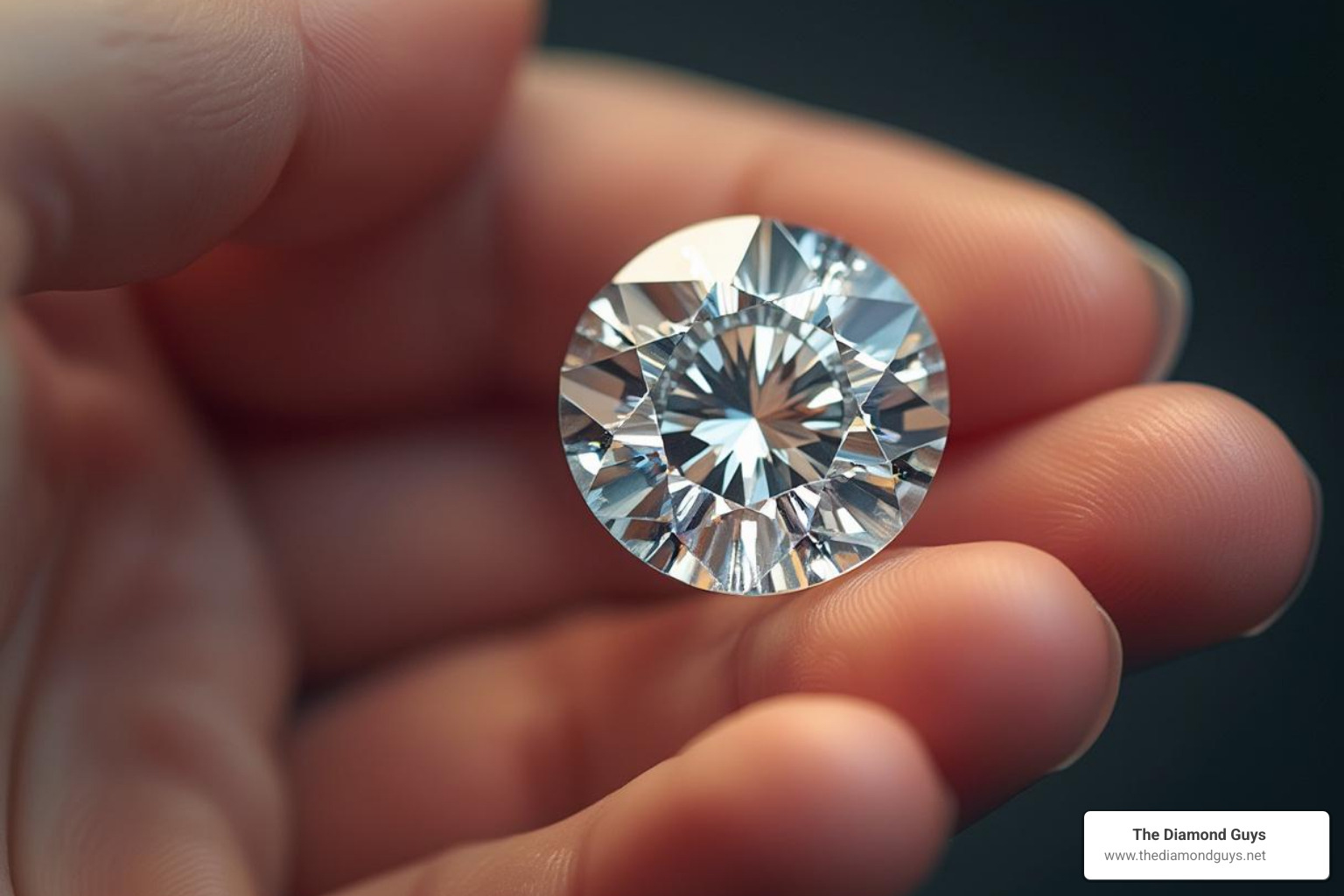 of a hand holding a sparkling lab-grown diamond - lab diamond jewelry store