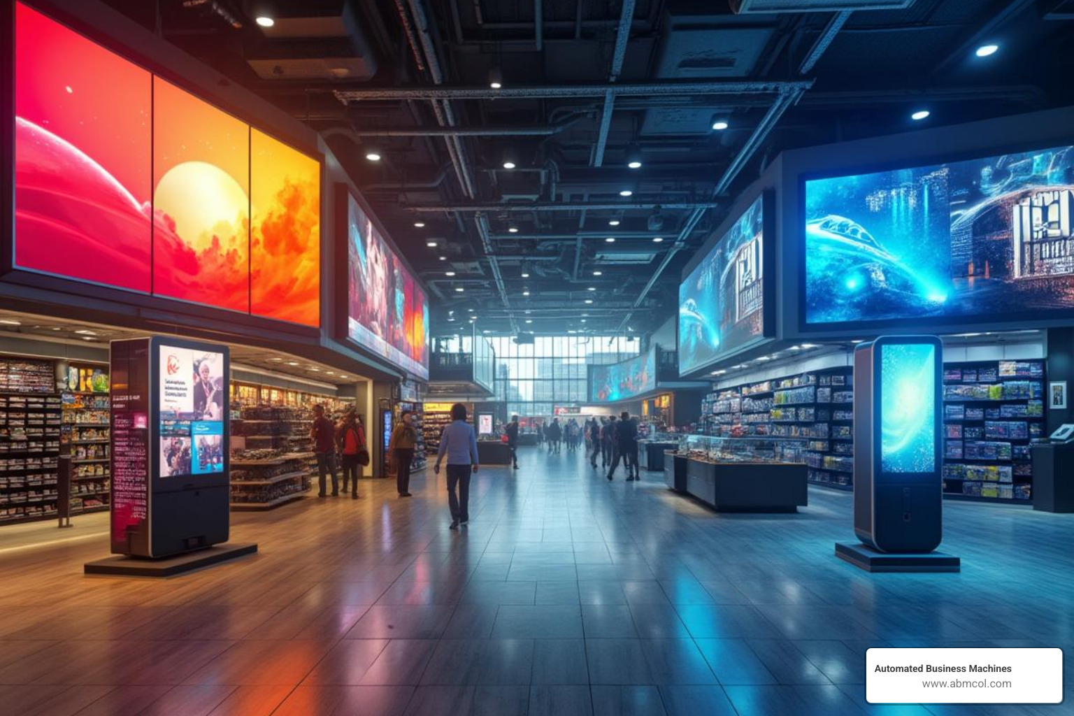 side-by-side comparison of different digital display types in various settings - Digital displays for businesses