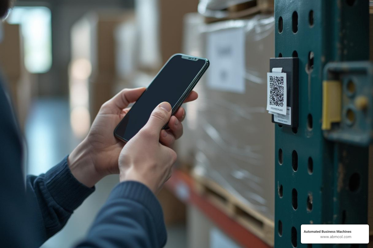 A person scanning a QR code on an asset label with a smartphone. - laser printer security labels