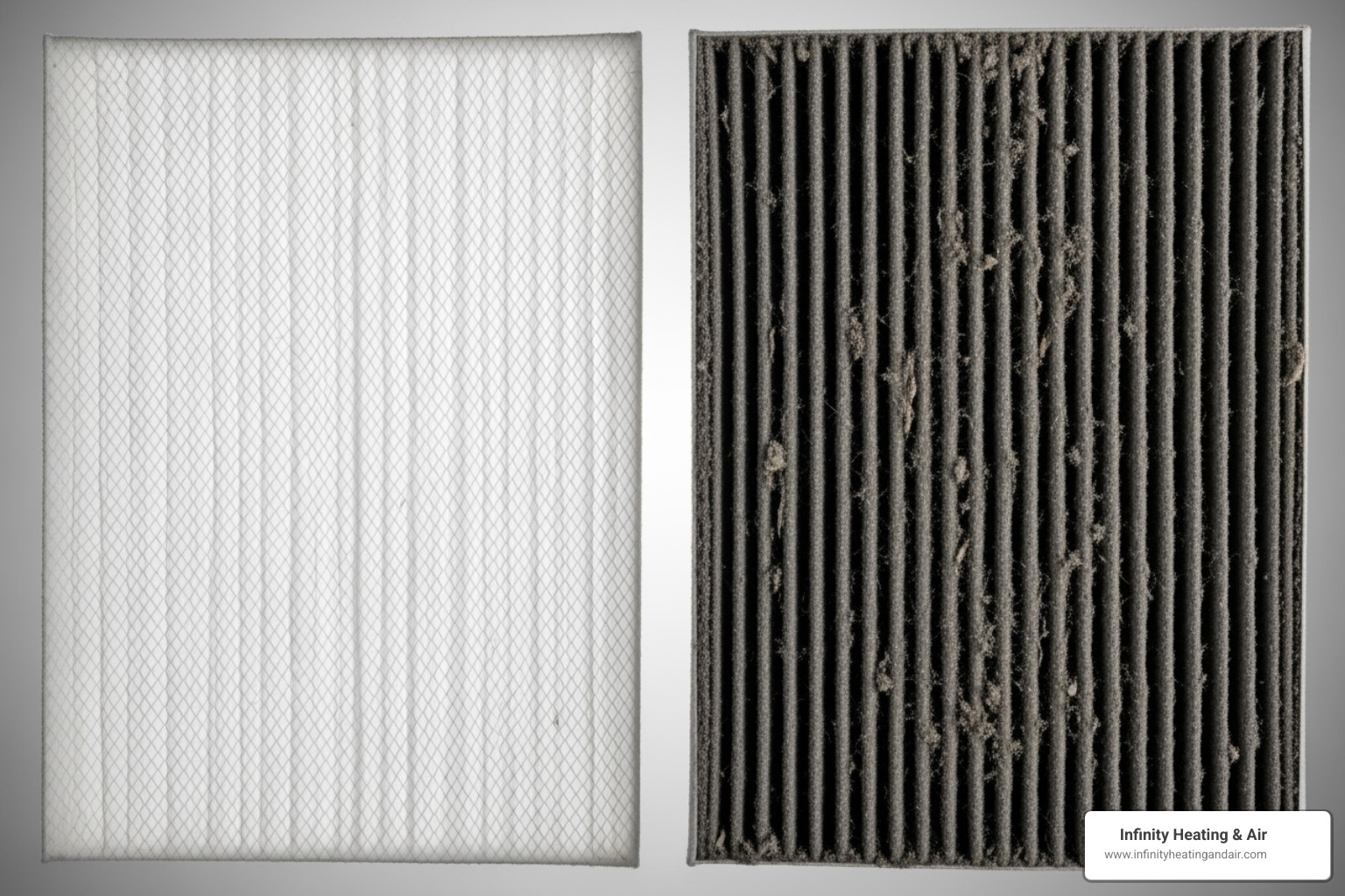 clean vs dirty air filter - Affordable heating solutions