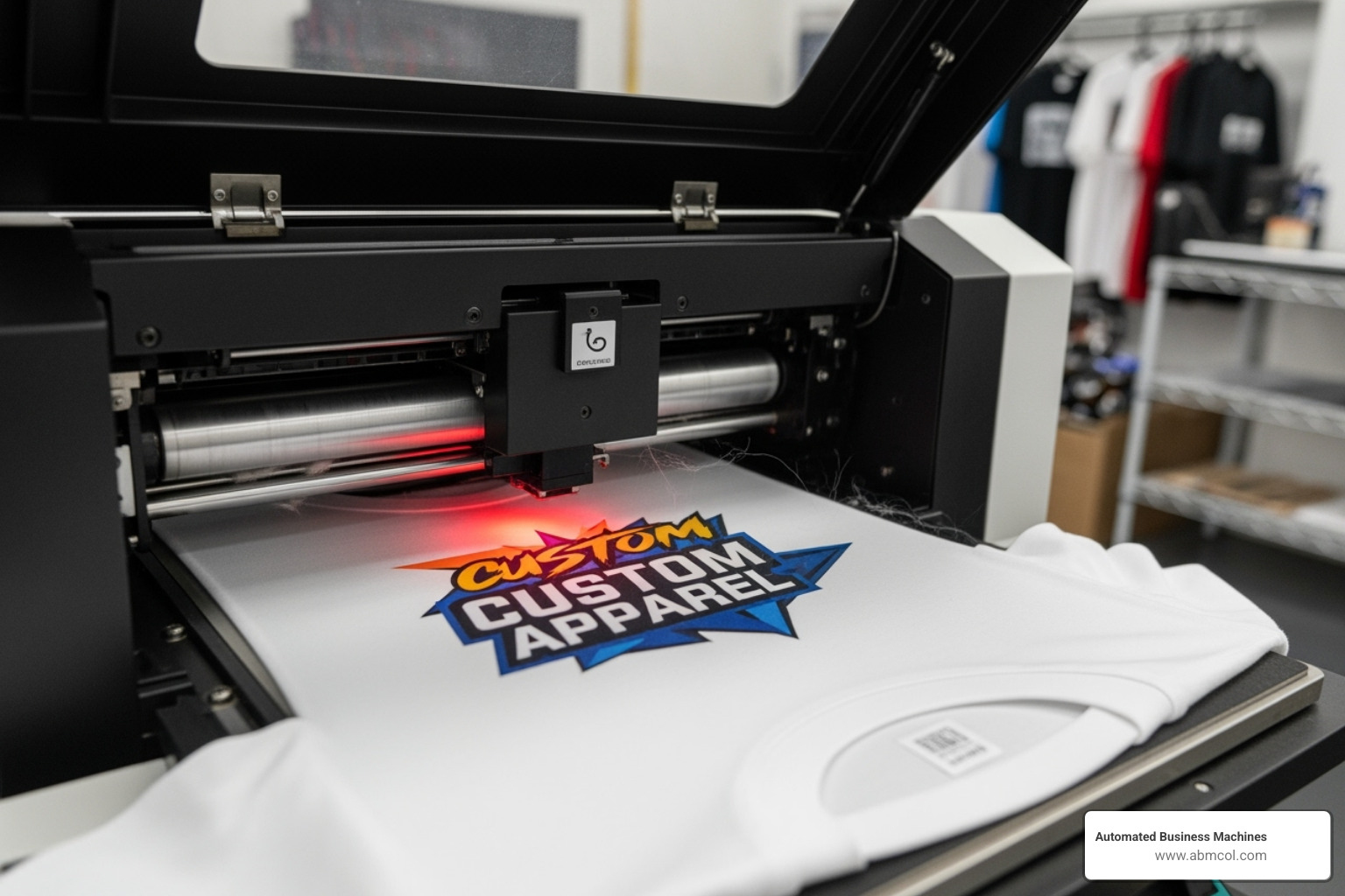 folded stack of custom-printed t-shirts - laser printer for t shirts