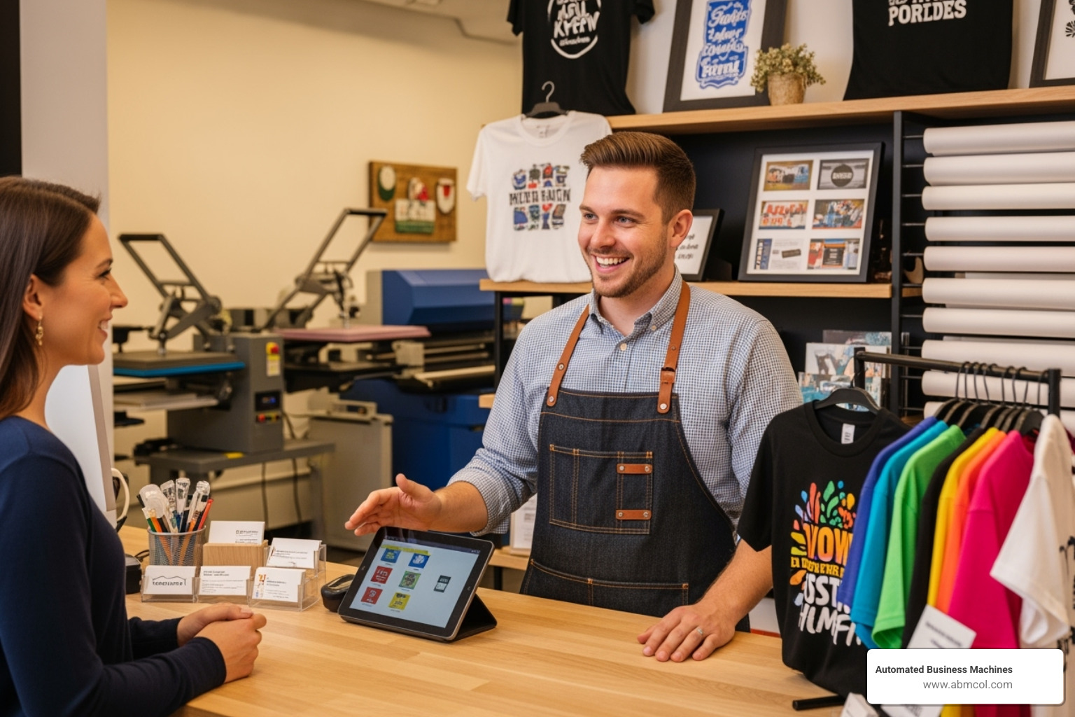 Image of a friendly local print shop counter in Columbus, GA - t shirt printing columbus ga