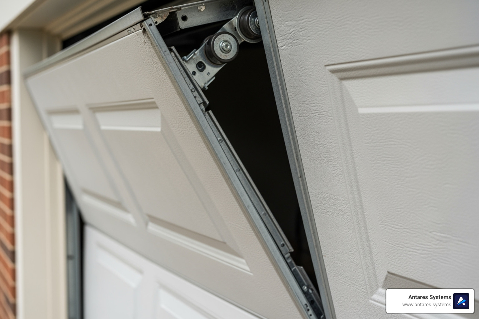 a garage door that is visibly off its track - Garage door repair a garage door that is visibly off its track - Garage door repair