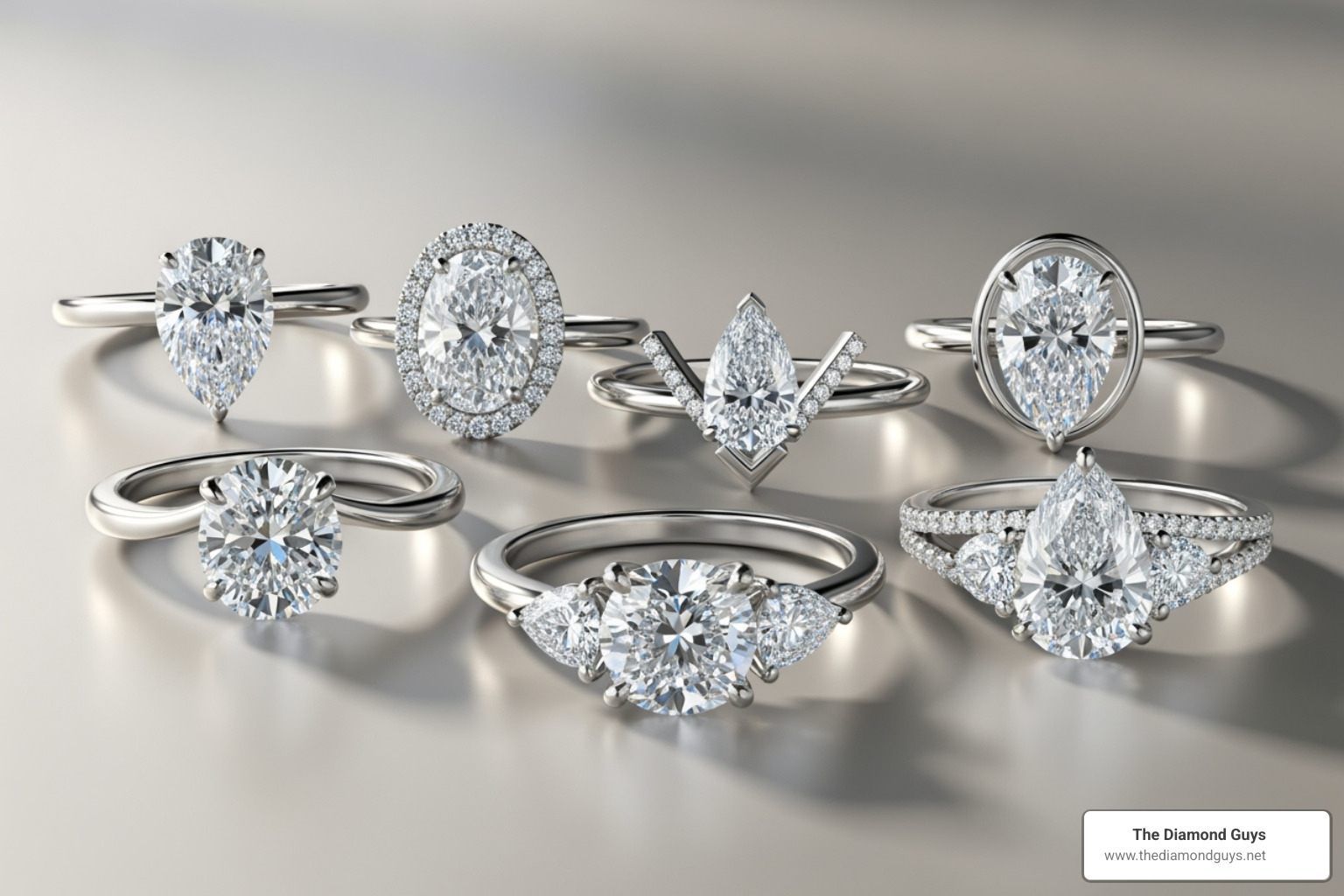 different setting styles for pear diamonds - pear shaped lab grown diamond
