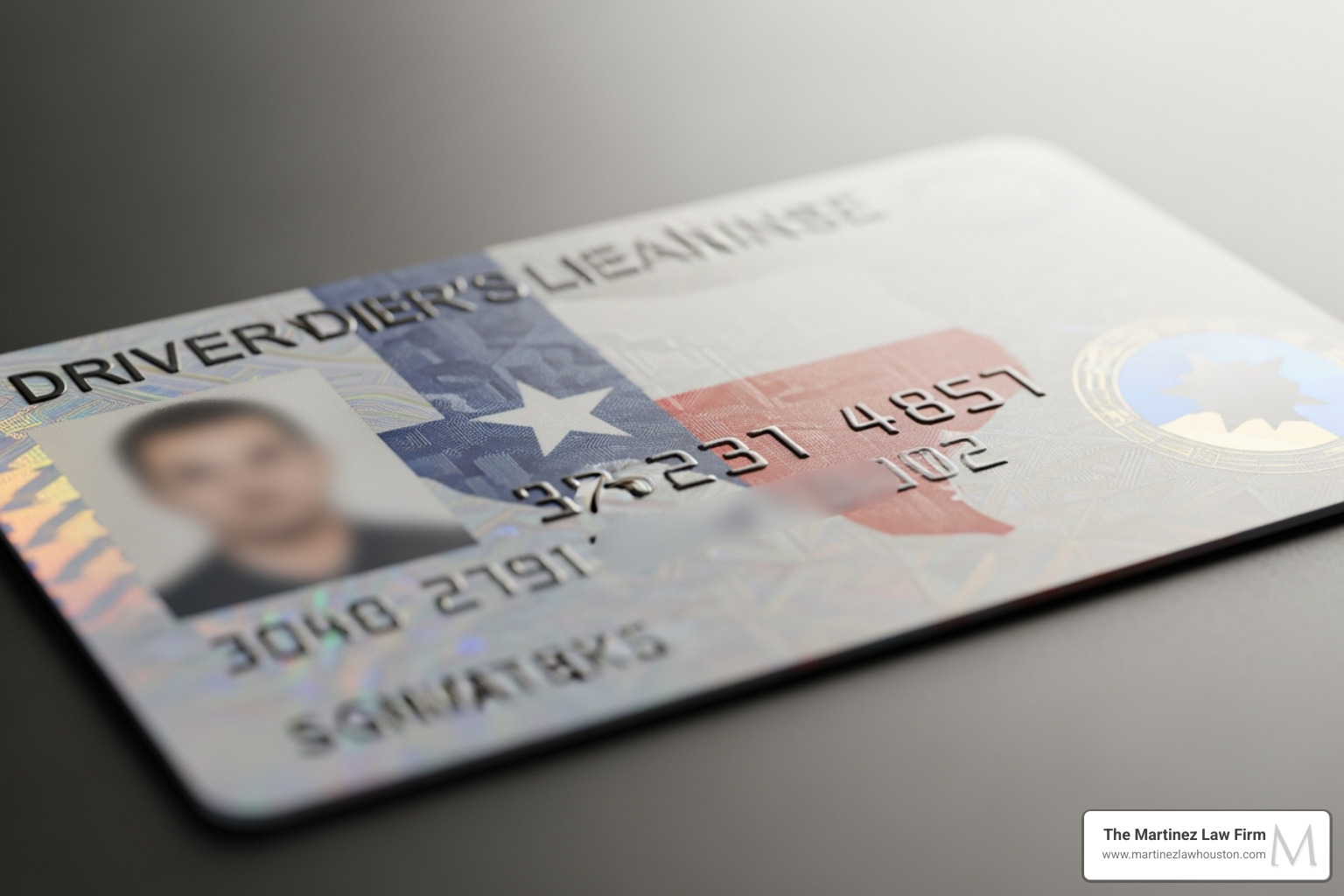 A Texas driver's license, symbolizing driving privileges - houston dwi with property damage defense attorneys