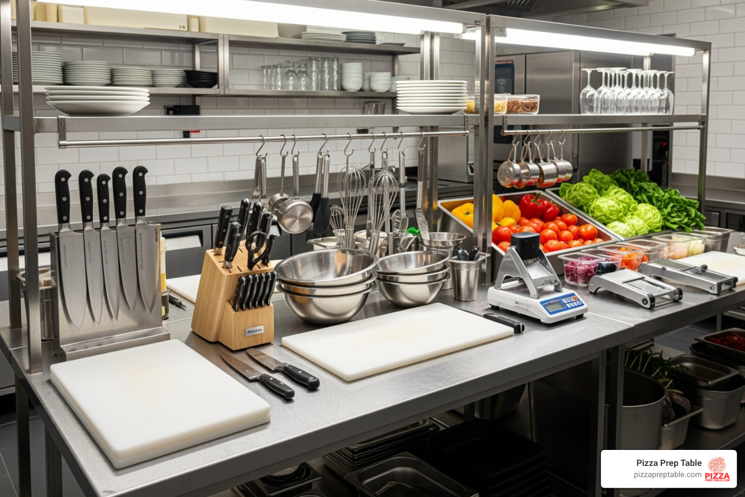 well-organized stainless steel work station - new commercial kitchen equipment well-organized stainless steel work station - new commercial kitchen equipment