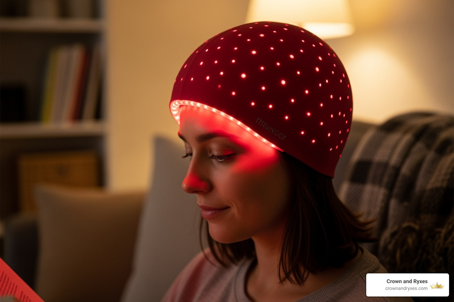low-level light therapy cap in use - Balding treatment options