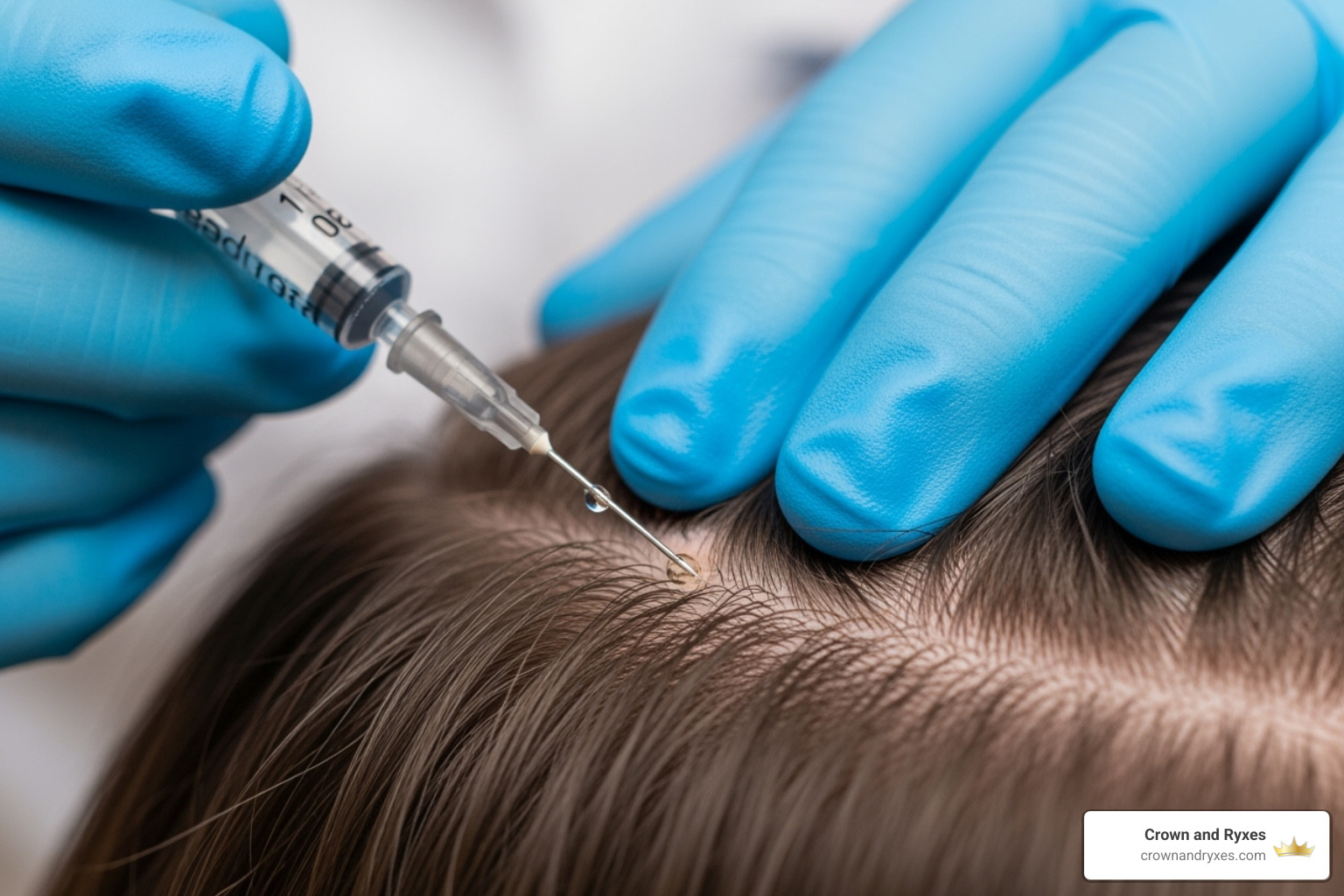 process of PRP injection into the scalp - Balding treatment options