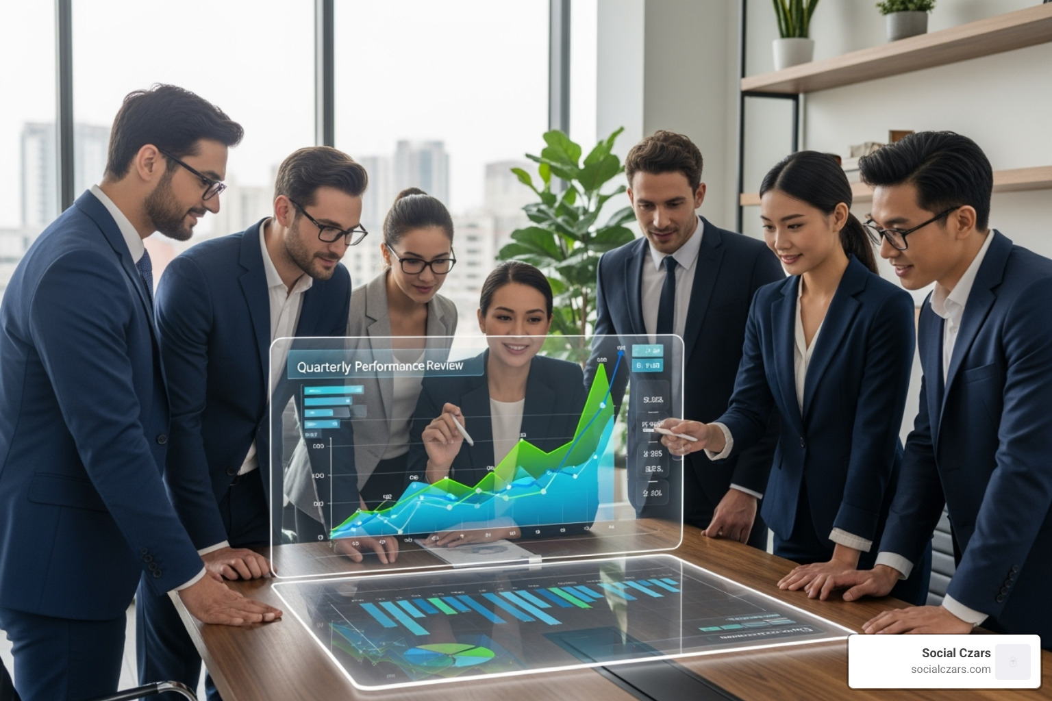 Executives looking at a graph showing upward growth - seo for C-suite executives Executives looking at a graph showing upward growth - seo for C-suite executives