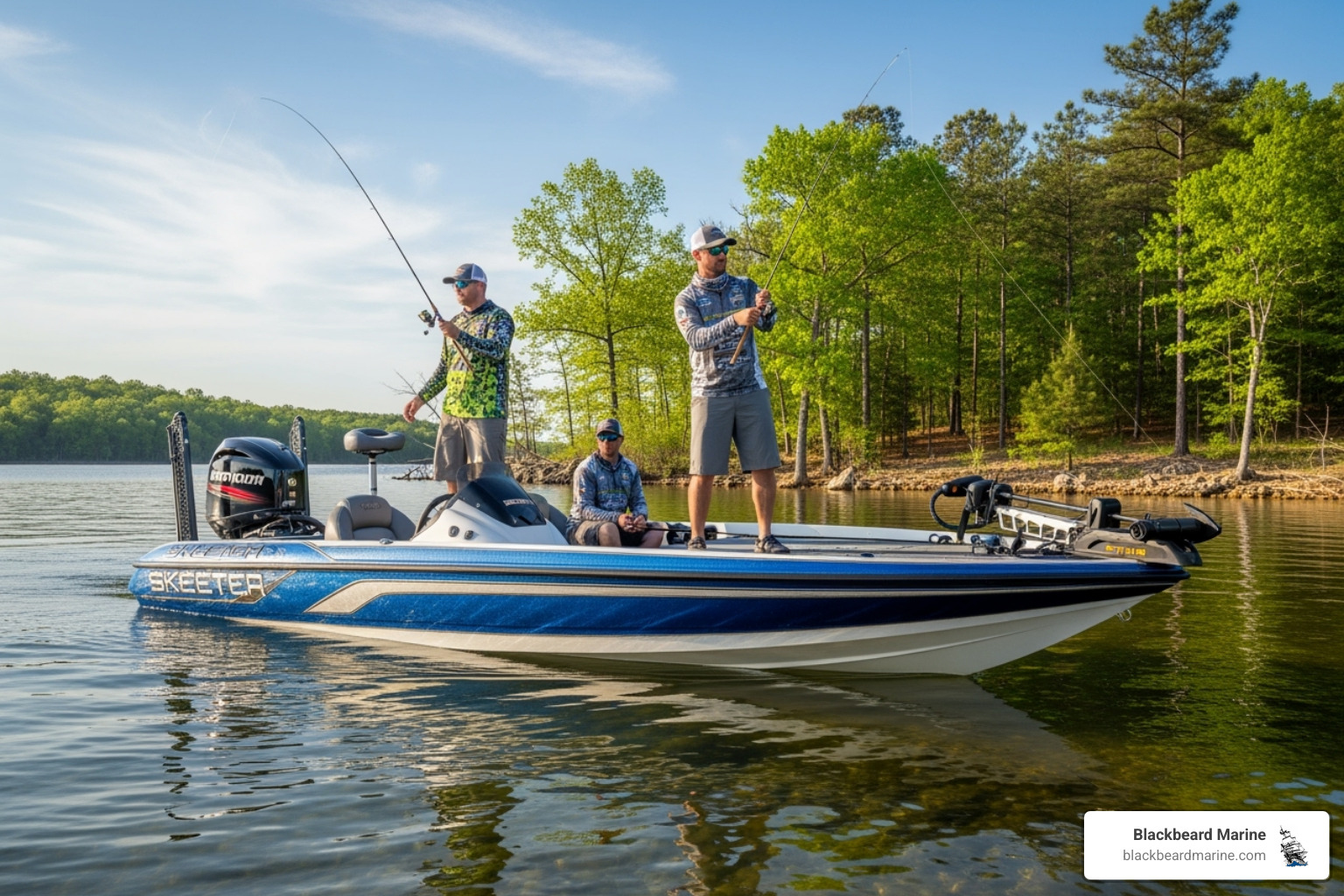 Skeeter bass boat on the water - fishing boat rentals in missouri