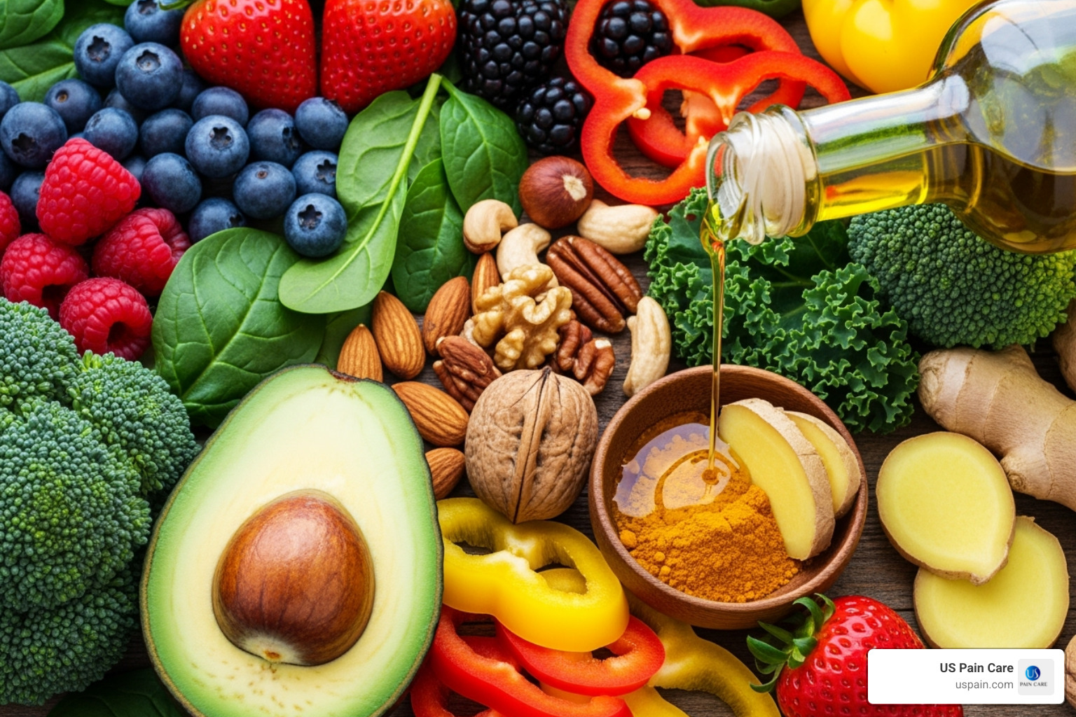 anti-inflammatory foods collage - diet to reduce inflammation