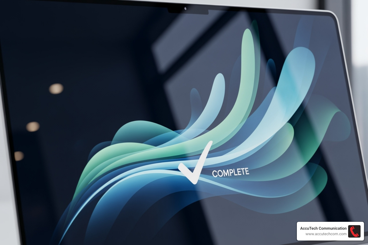 Laptop screen showing a successful internet speed test - Fiber optic installation