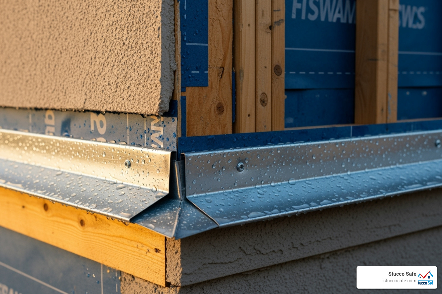 Z-flashing installation behind and over ledger board - how to anchor a ledger board on stucco house Z-flashing installation behind and over ledger board - how to anchor a ledger board on stucco house