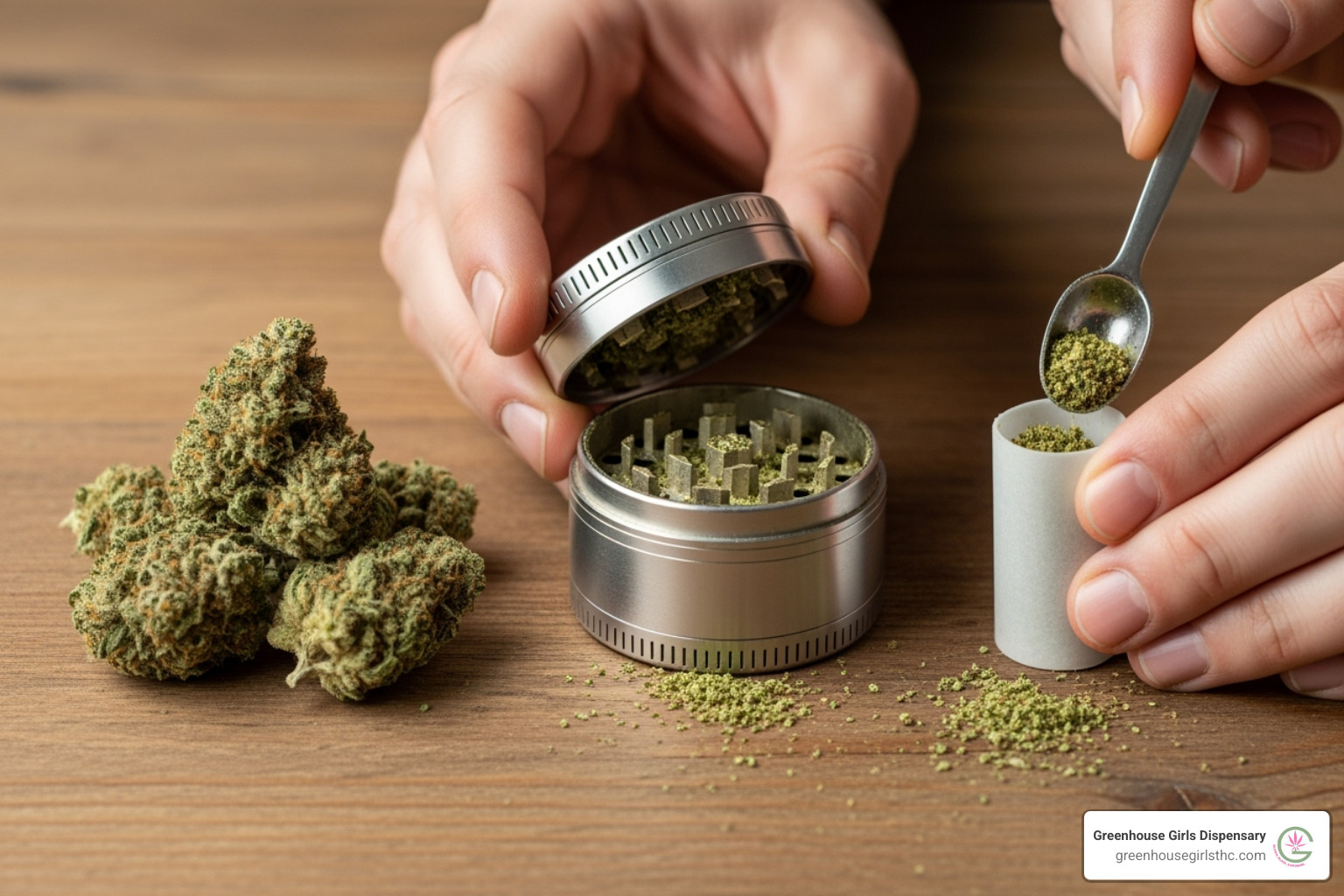 showing the stages of pre-roll production: flower, grinding, and filling a cone - thca pre rolls bulk