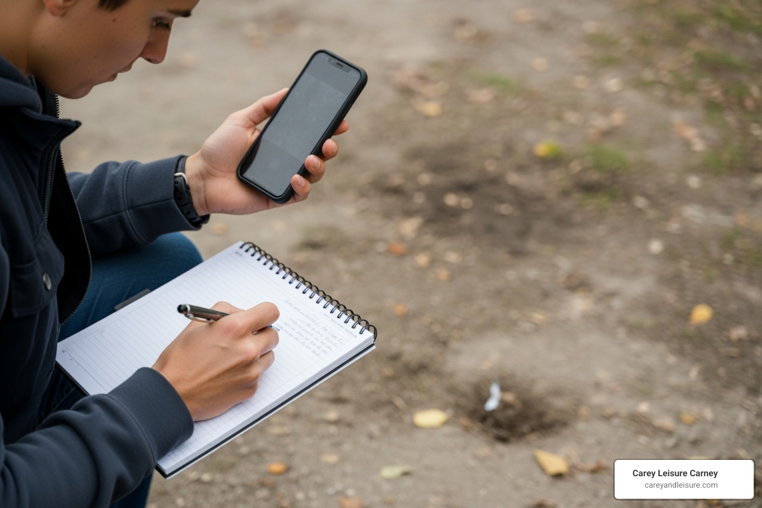person taking notes and photos - dog attack lawyers