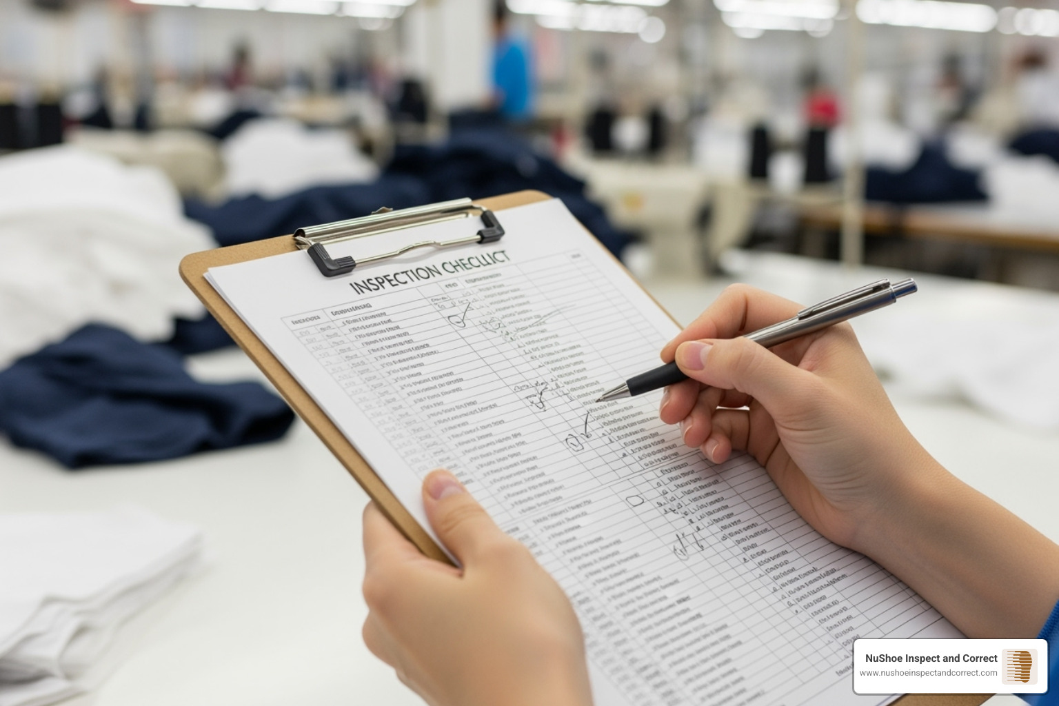 detailed garment inspection checklist on a clipboard - clothing quality inspection detailed garment inspection checklist on a clipboard - clothing quality inspection