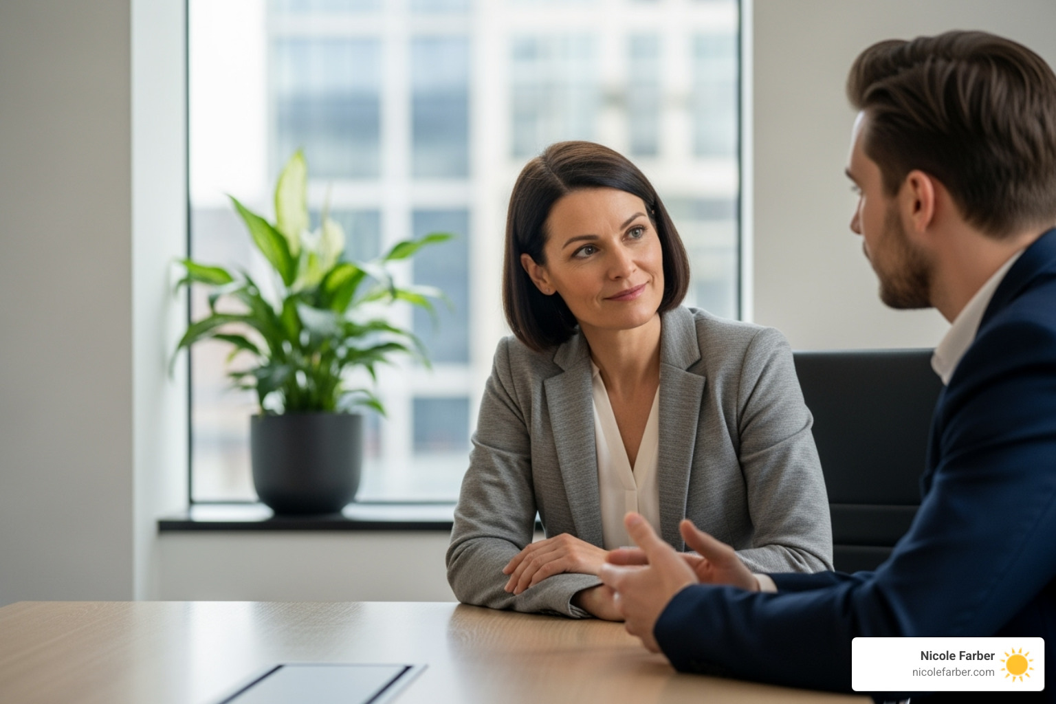 A leader listening intently to a team member in a one-on-one meeting in a Luzerne County office. - how be a good leader A leader listening intently to a team member in a one-on-one meeting in a Luzerne County office. - how be a good leader