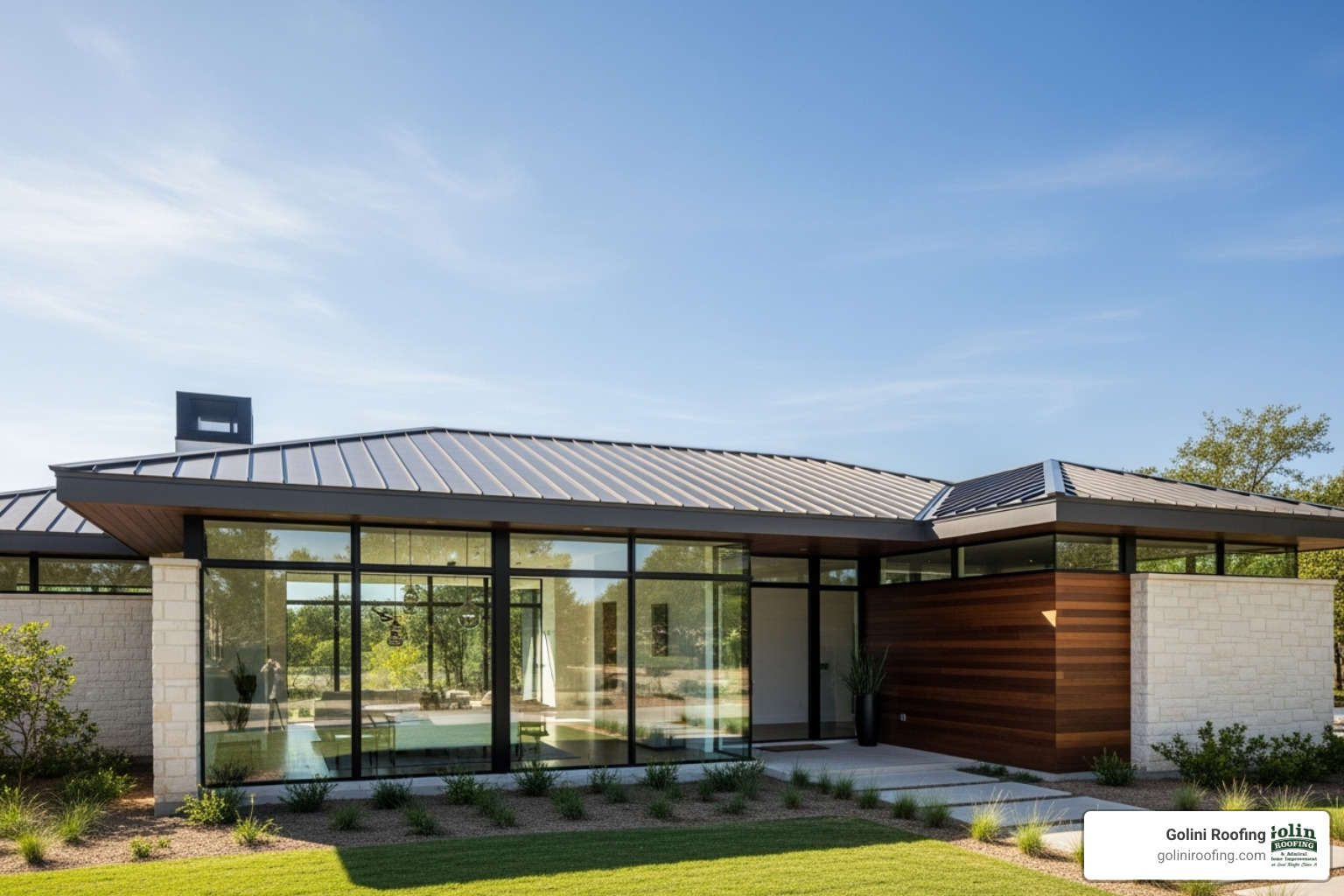 modern home with a sleek new roof - residential roofing contractors modern home with a sleek new roof - residential roofing contractors