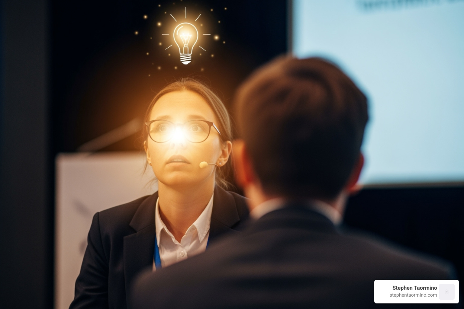 a lightbulb moment during a presentation - keynote speaker change management