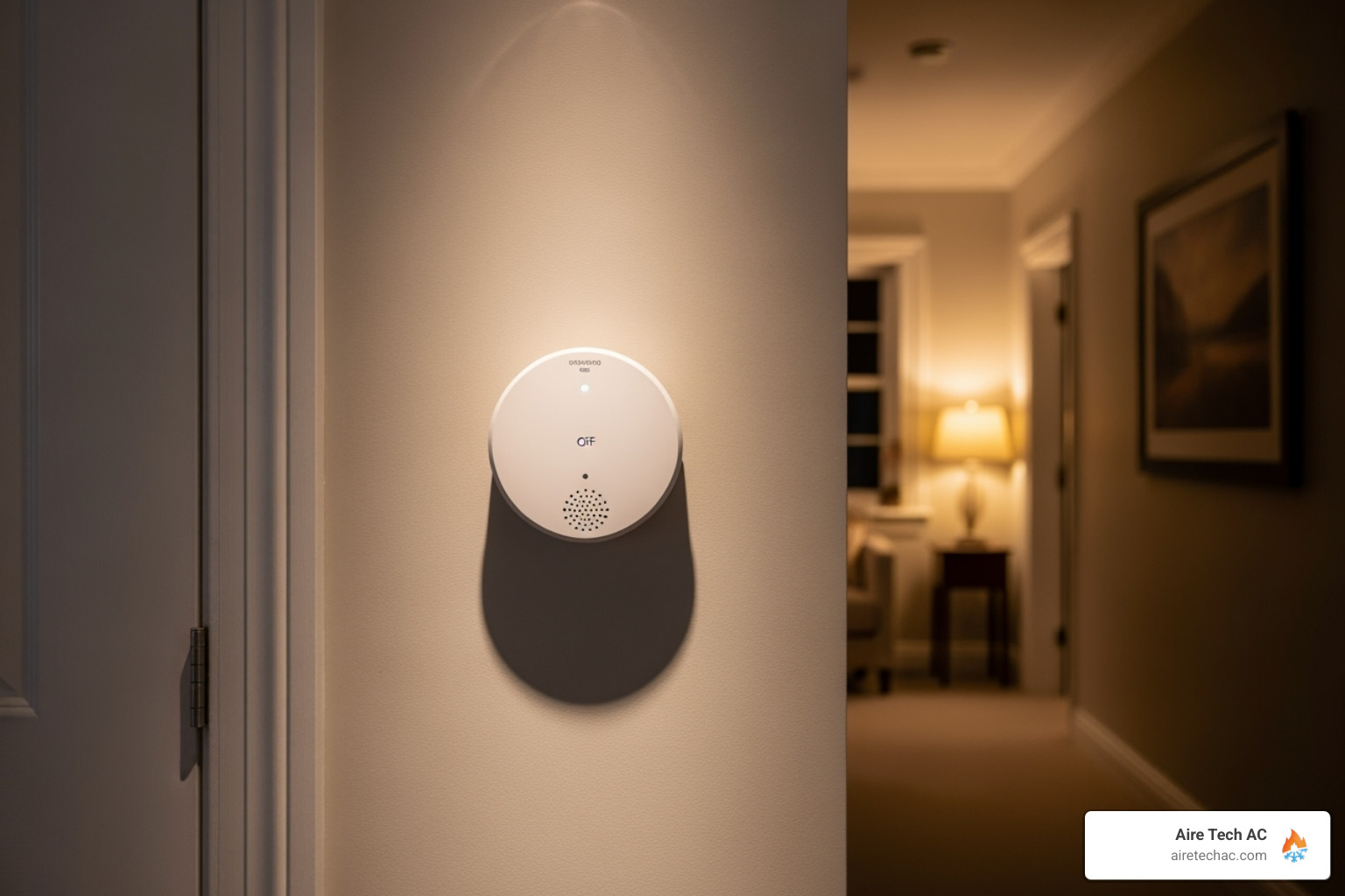 carbon monoxide detector in a hallway - Why Professional Furnace Tune-Ups Save You Money in the Winter