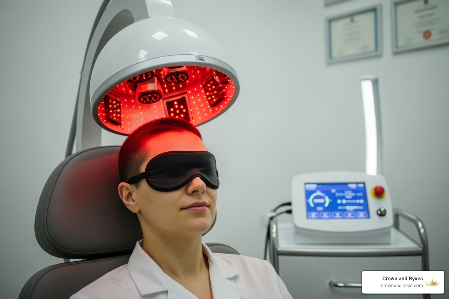 laser hair therapy device in use - Hair growth clinic laser hair therapy device in use - Hair growth clinic