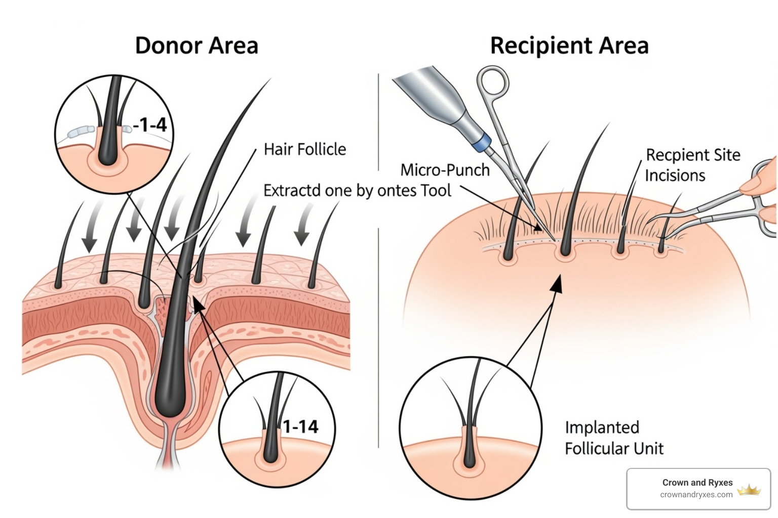 diagram showing the FUE hair transplant process - Hair growth clinic diagram showing the FUE hair transplant process - Hair growth clinic